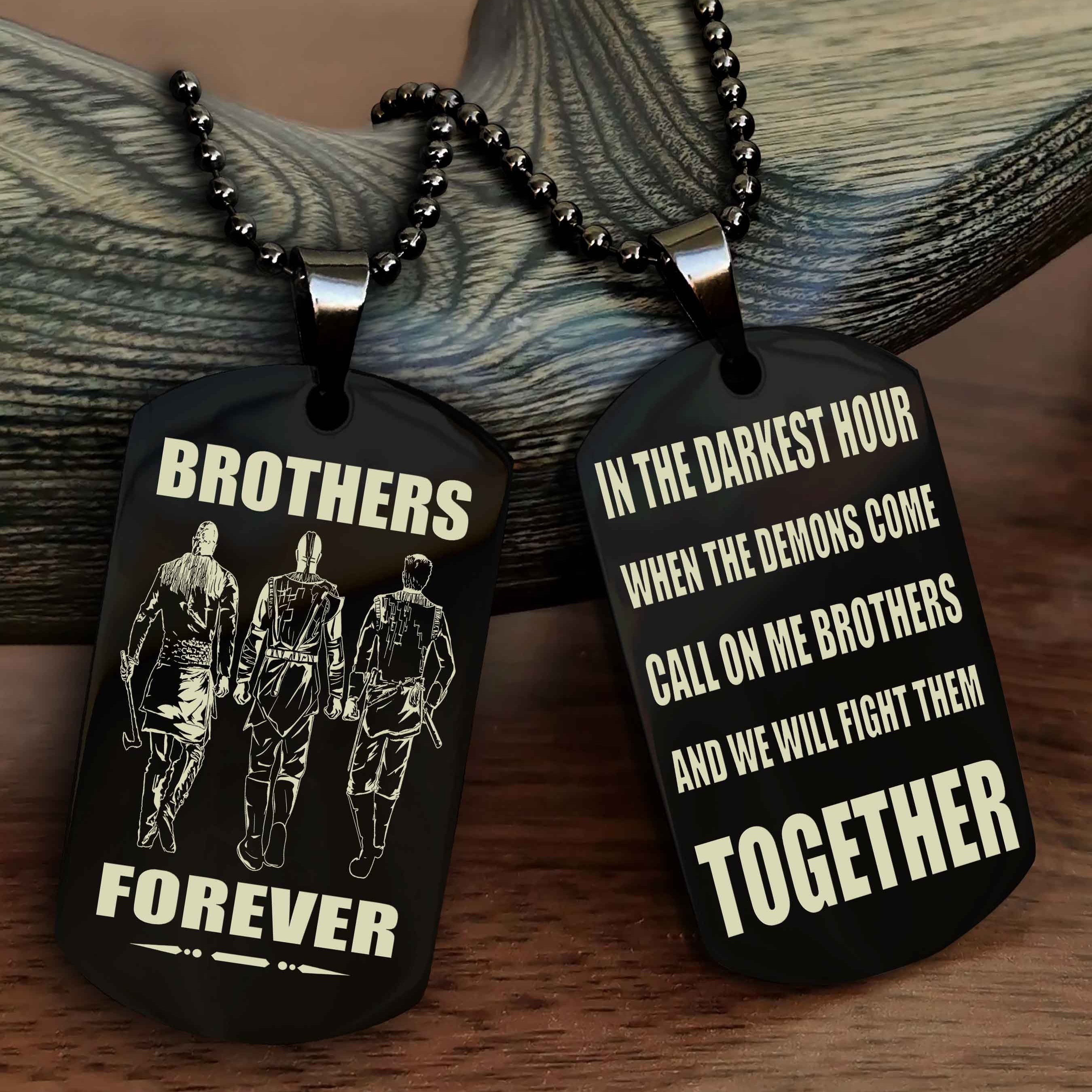 DRB Personalized Double Sided Dog Tag For My Brother - Call On Me Brother And We Will Fight Them Together Gift For Your Friend