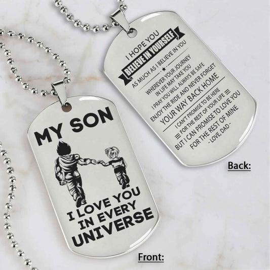 DRB Personalized Double Sided Dog Tag To My Son Never Forget That I Love You - Never Forget Your Way Back Home