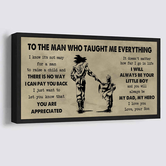 DRB To The Man Who Taught Me Everything - You Will Always Be My Hero Poster Canvas Gift For Father - Photo Upload