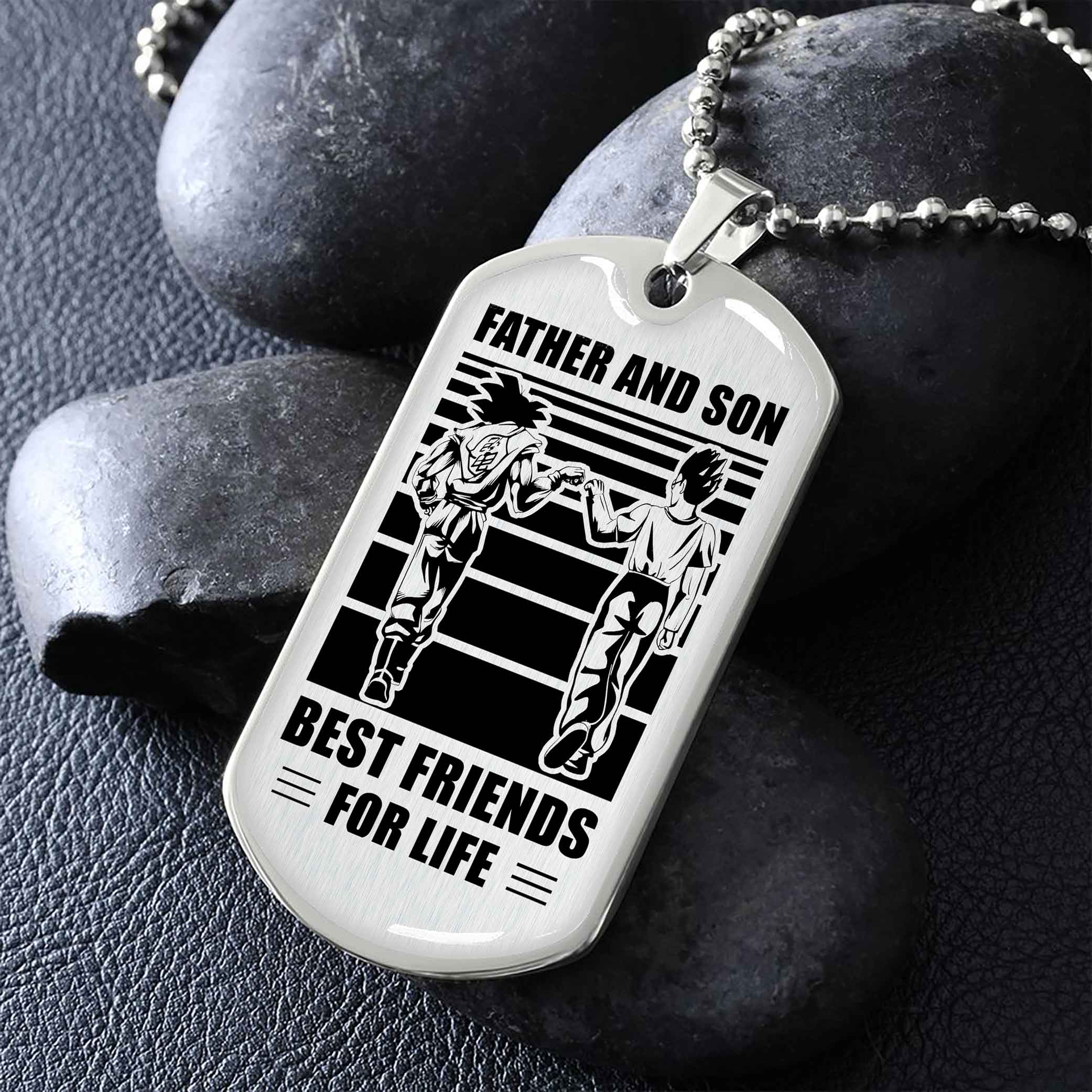 Family Military Chain Silver Plated 18K Gold Plated Father And Son Best Friend For Life Gift For Your Son