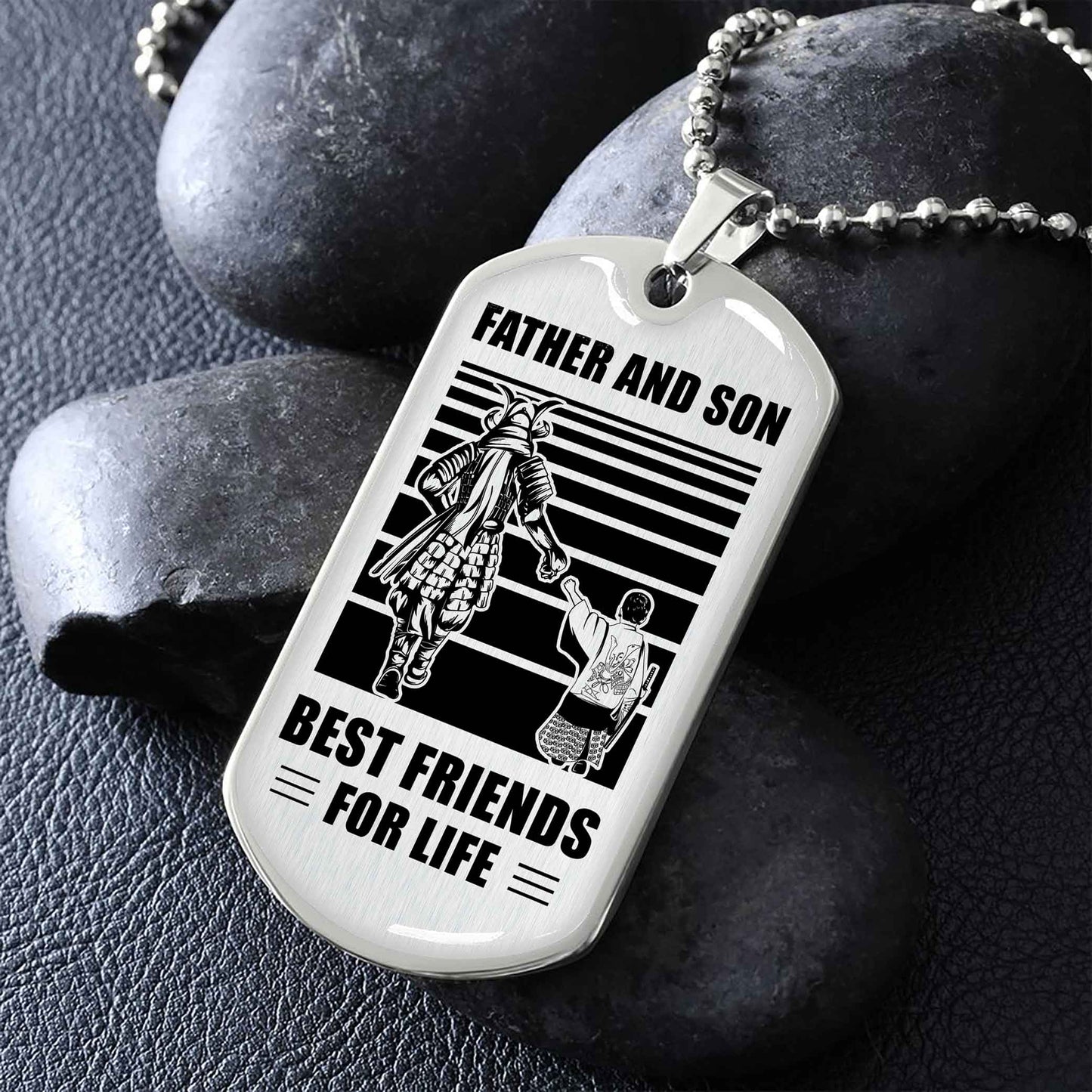 Biker Military Chain Silver Plated 18K Gold Plated Father And Son Best Friend For Life Gift For Your Son