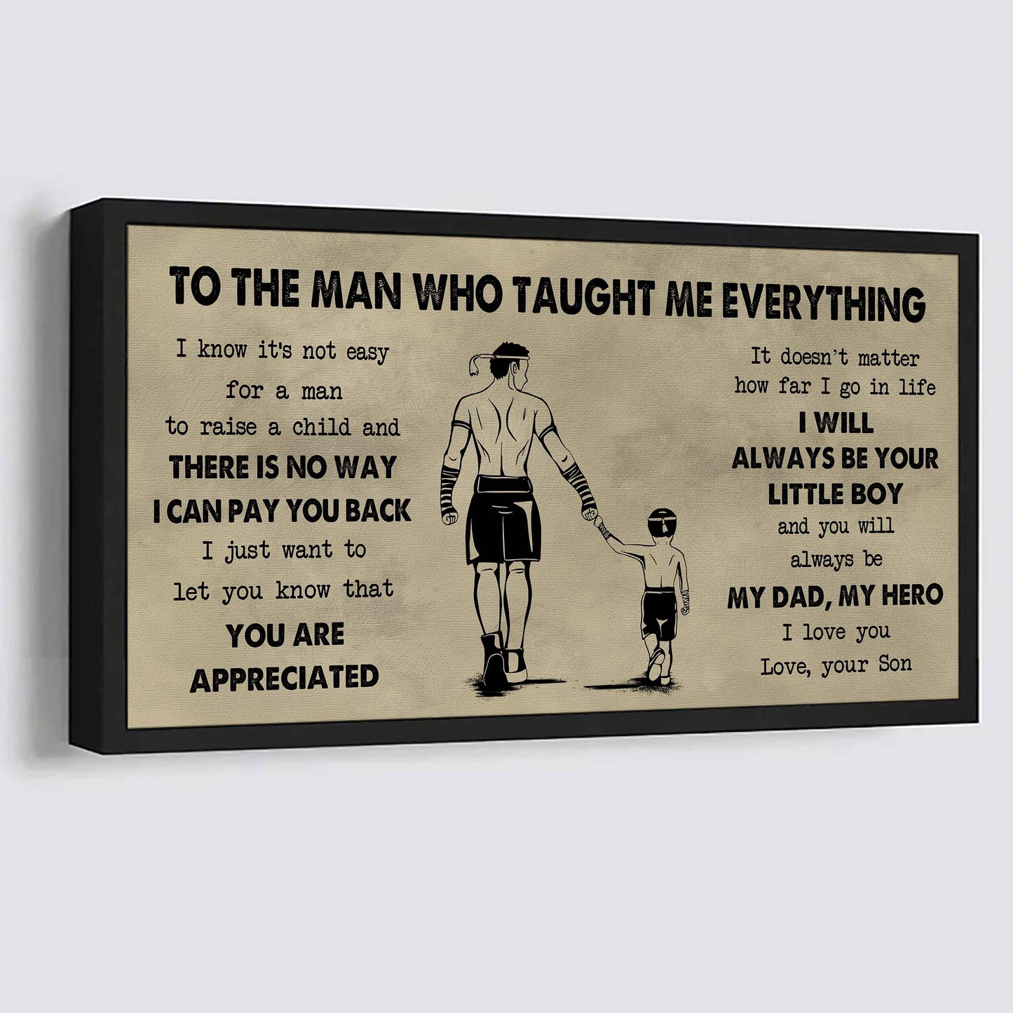 Sport-Family To The Man Who Taught Me Everything - You Will Always Be My Hero Poster Canvas Gift For Father - Photo Upload