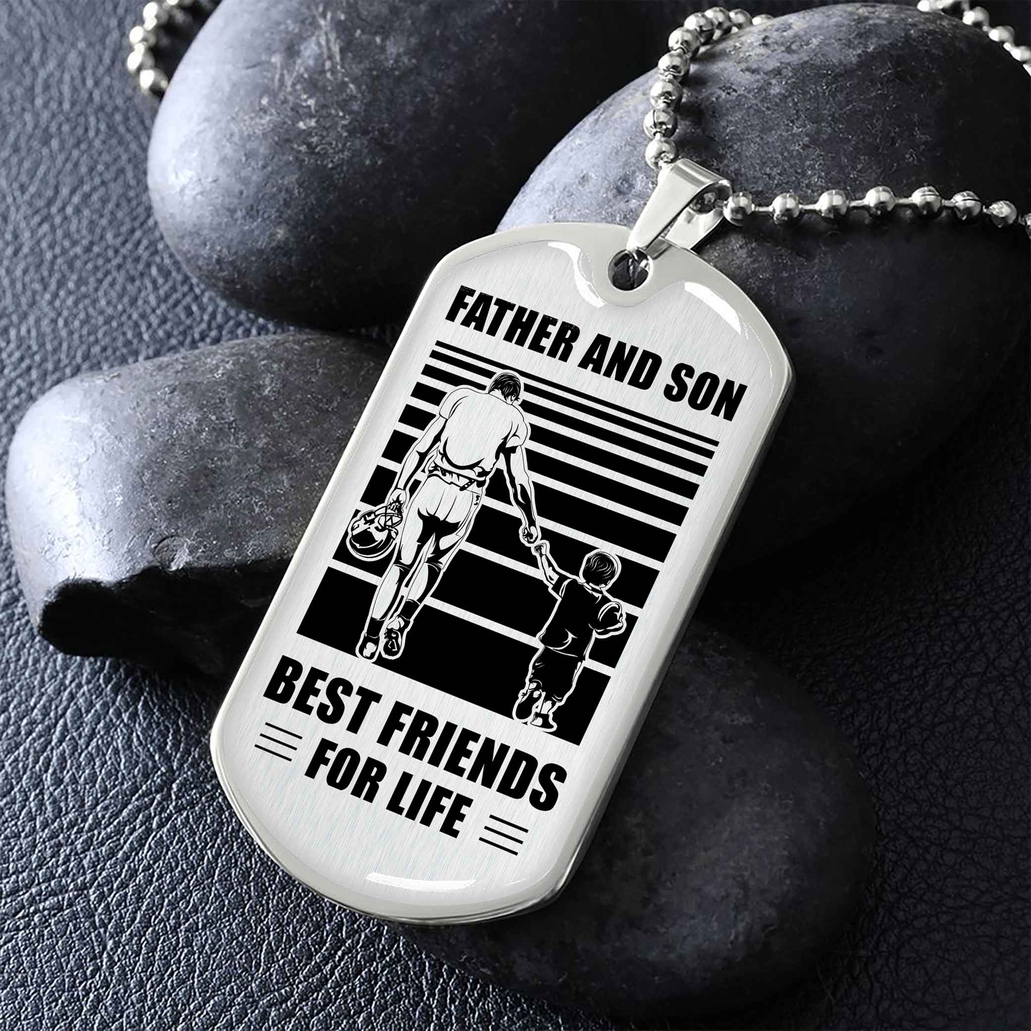 Family Military Chain Silver Plated 18K Gold Plated Father And Son Best Friend For Life Gift For Your Son