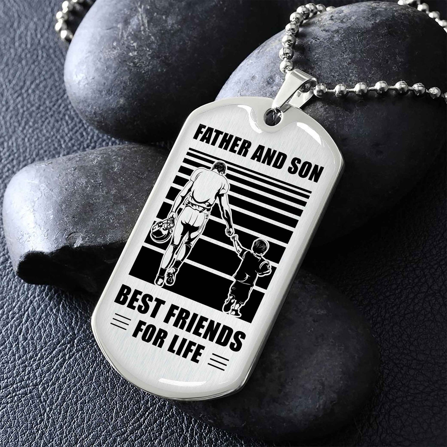 Biker Military Chain Silver Plated 18K Gold Plated Father And Son Best Friend For Life Gift For Your Son