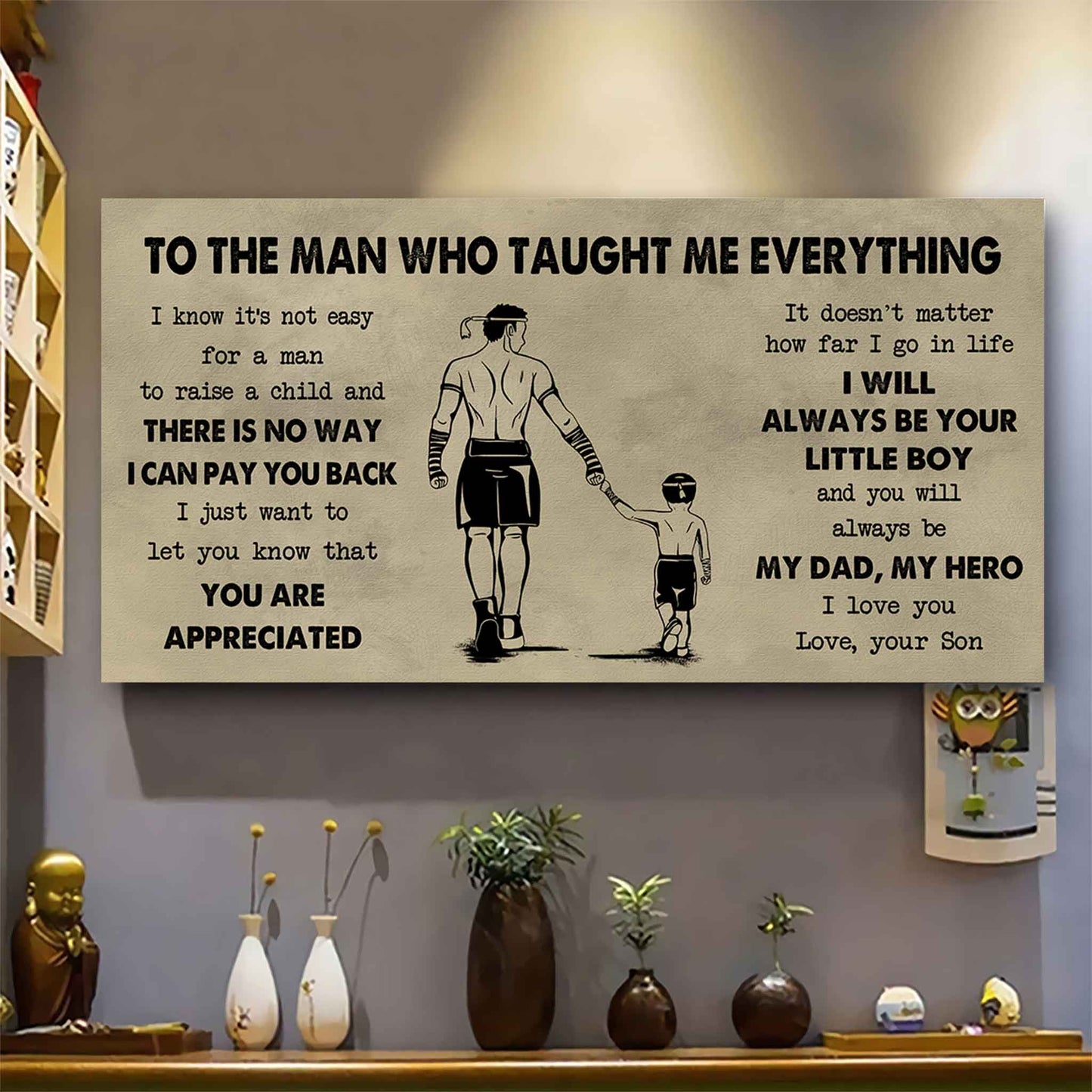 Sport-Family To The Man Who Taught Me Everything - You Will Always Be My Hero Poster Canvas Gift For Father - Photo Upload