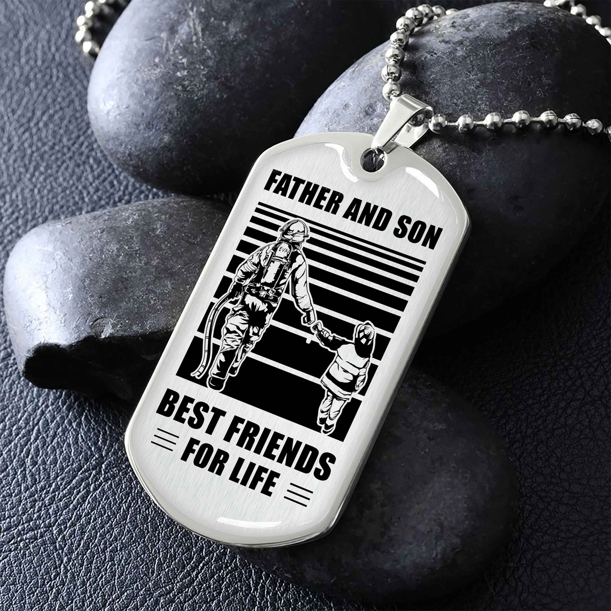 Family Military Chain Silver Plated 18K Gold Plated Father And Son Best Friend For Life Gift For Your Son