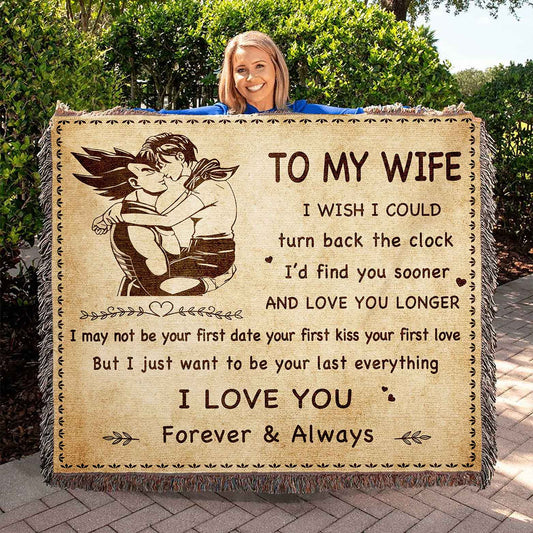 To My Wife Woven Blanket I Wish I Could Turn Back The Clock I Love You Forever And Always Gift For Your Wife