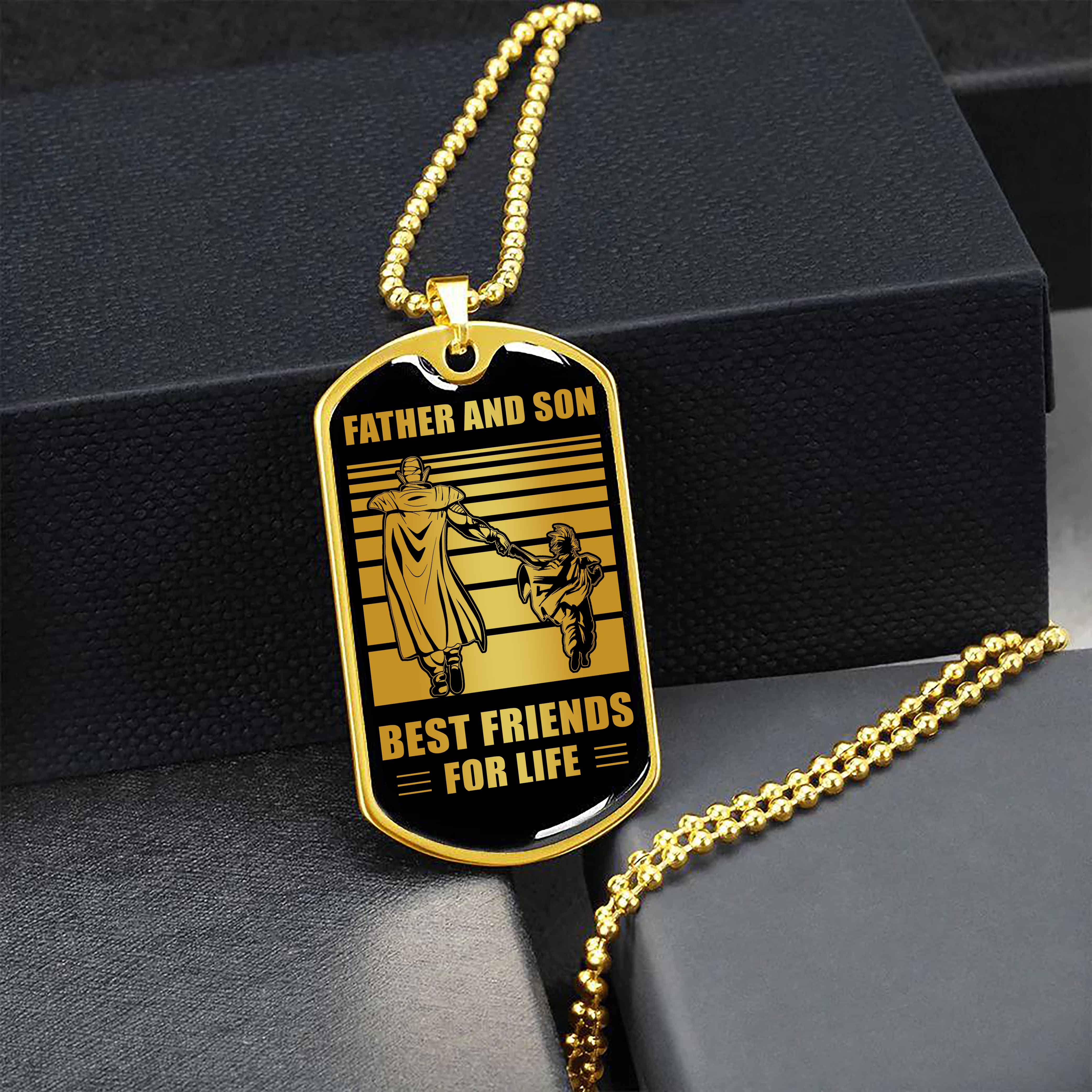 Family Military Chain Silver Plated 18K Gold Plated Father And Son Best Friend For Life Gift For Your Son