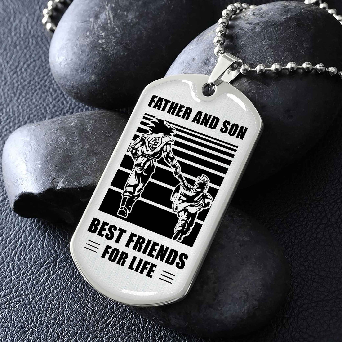 Samurai Military Chain Silver Plated 18K Gold Plated Father And Son Best Friend For Life Gift For Your Son