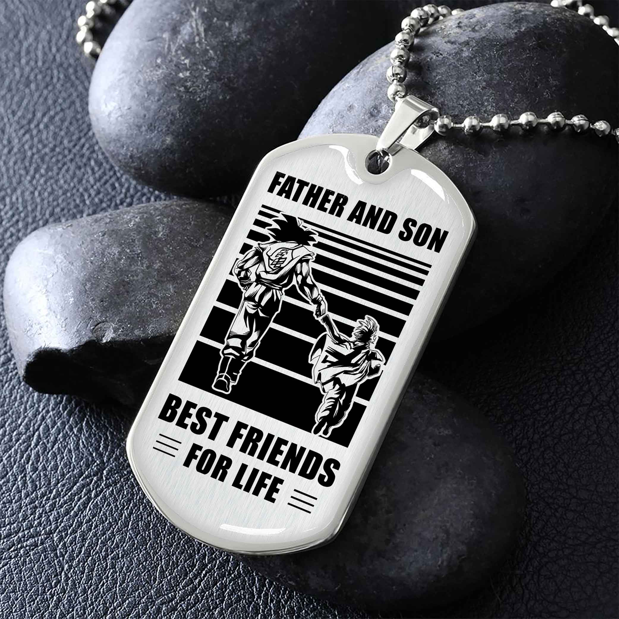Family Military Chain Silver Plated 18K Gold Plated Father And Son Best Friend For Life Gift For Your Son