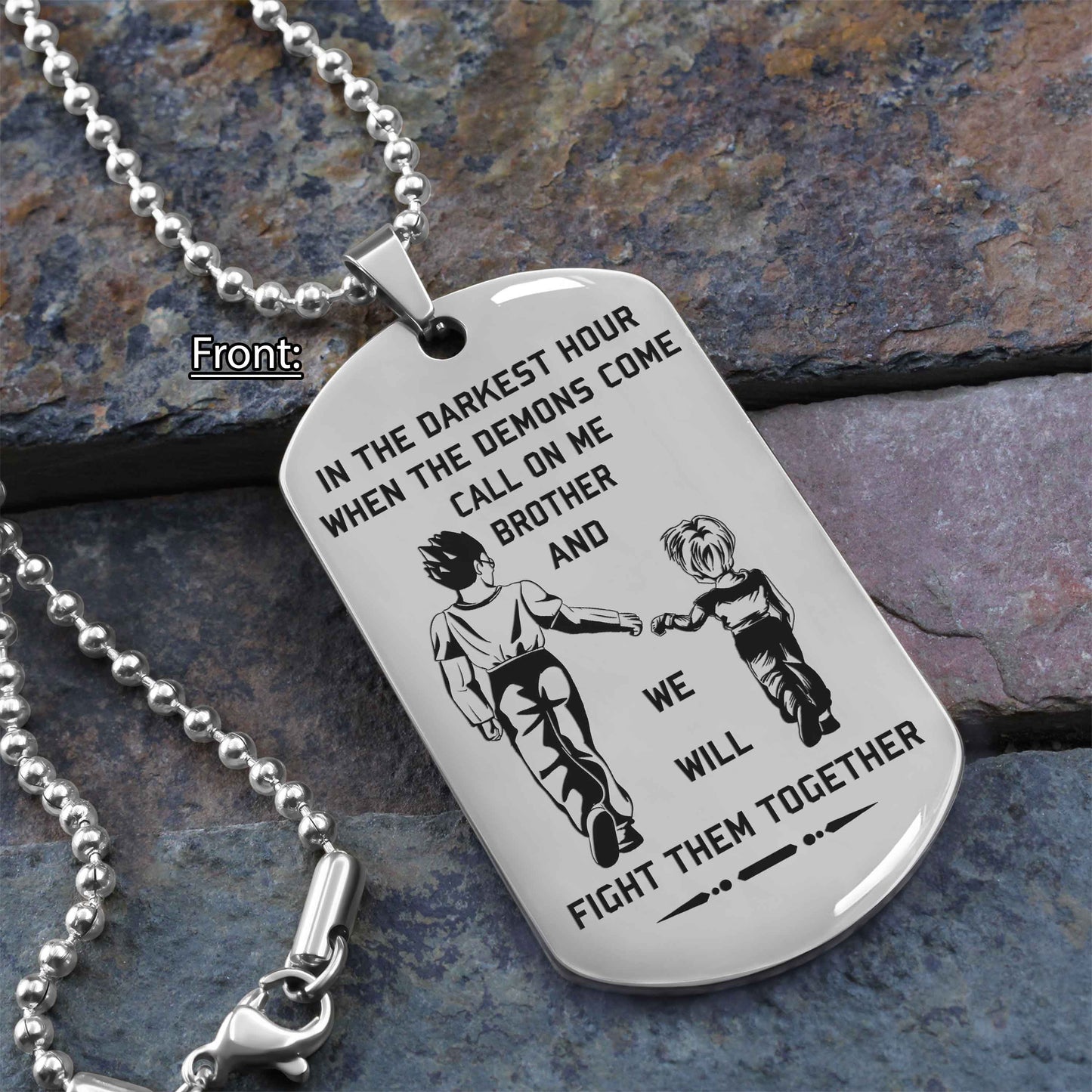 DRB new Customizable engraved brother dog tag gift from brother, In the darkest hour, When the demons come call on me brother and we will fight them together