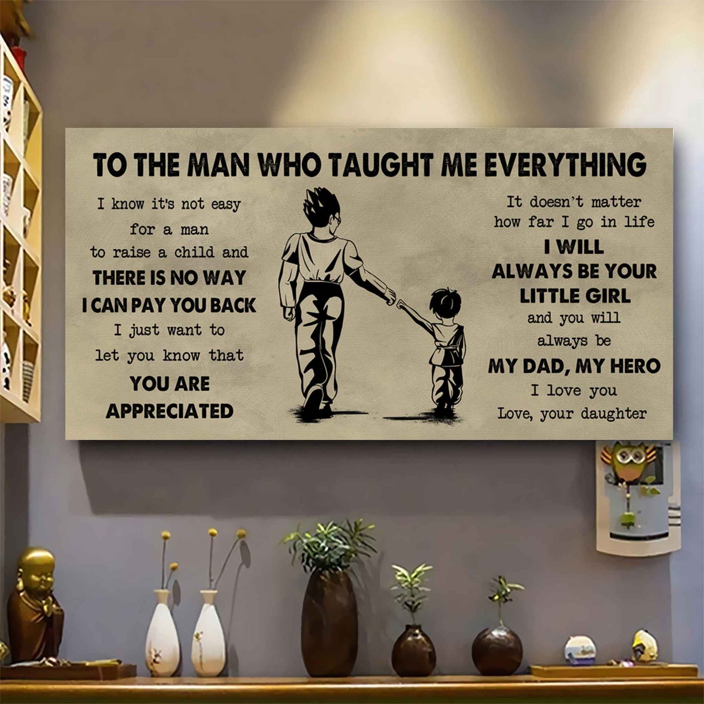 DRB To The Man Who Taught Me Everything - You Will Always Be My Hero Poster Canvas Gift For Father - Photo Upload