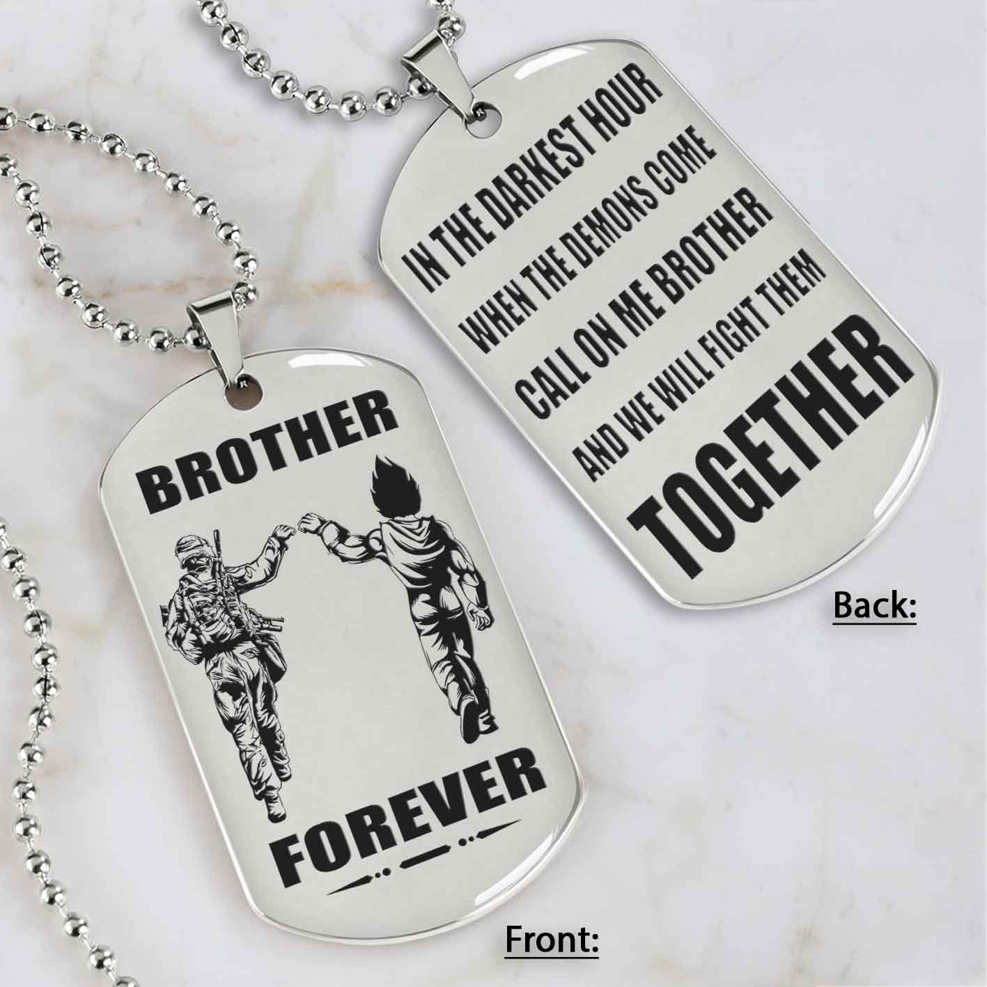 Mix engraved double sided dog tag call on me brother gift for your brother