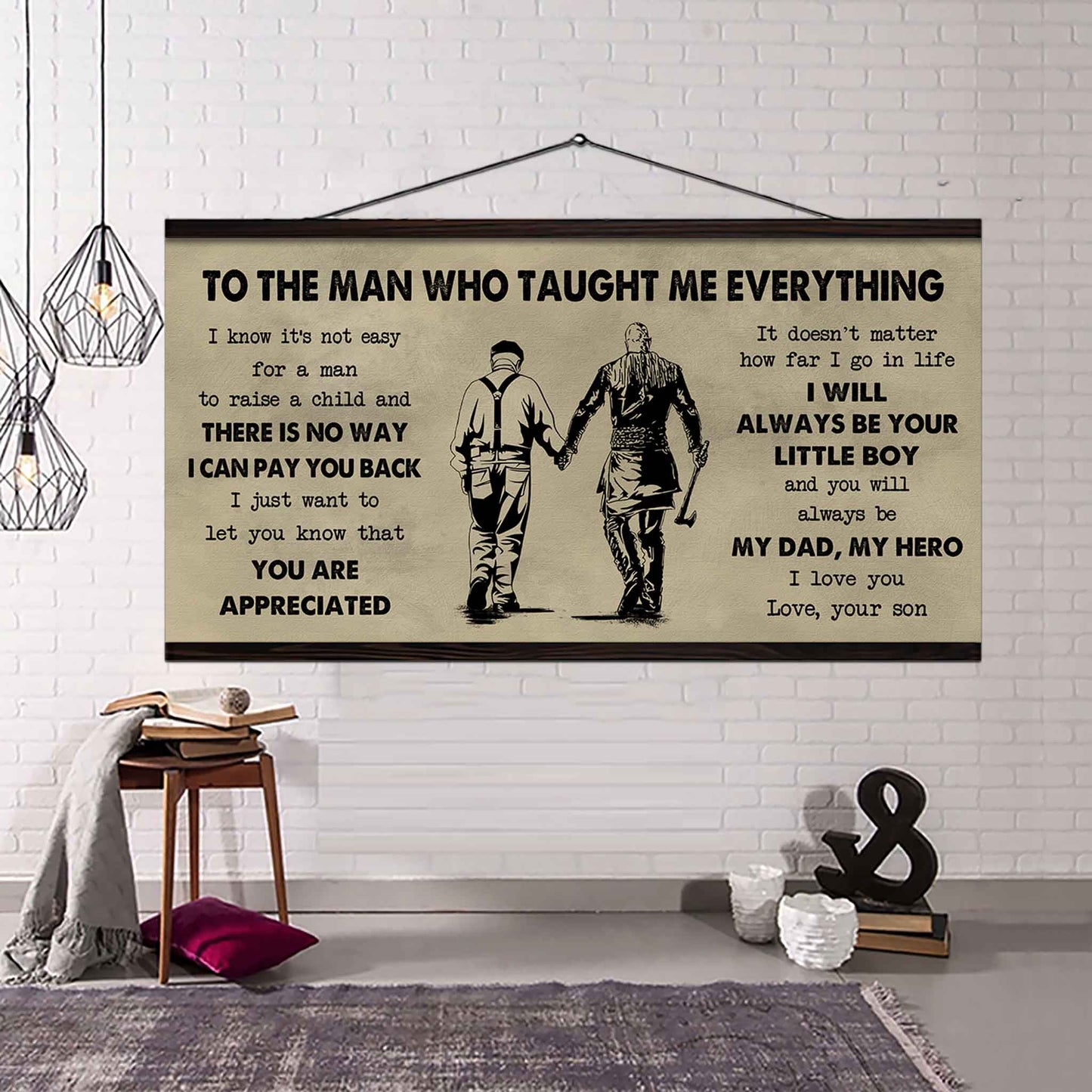 DRB Poster Horizontal Canvas To My DRB Dad I Know It's Not Easy To Raise A Child I Will Always Be Your Little Boy Gift From Son To Dad