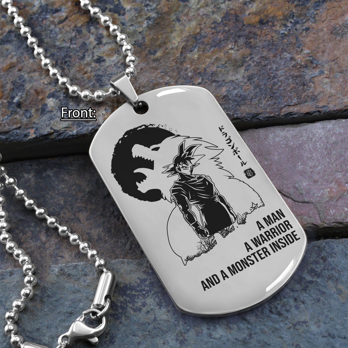 A man a warrior and a monster inside dog tag