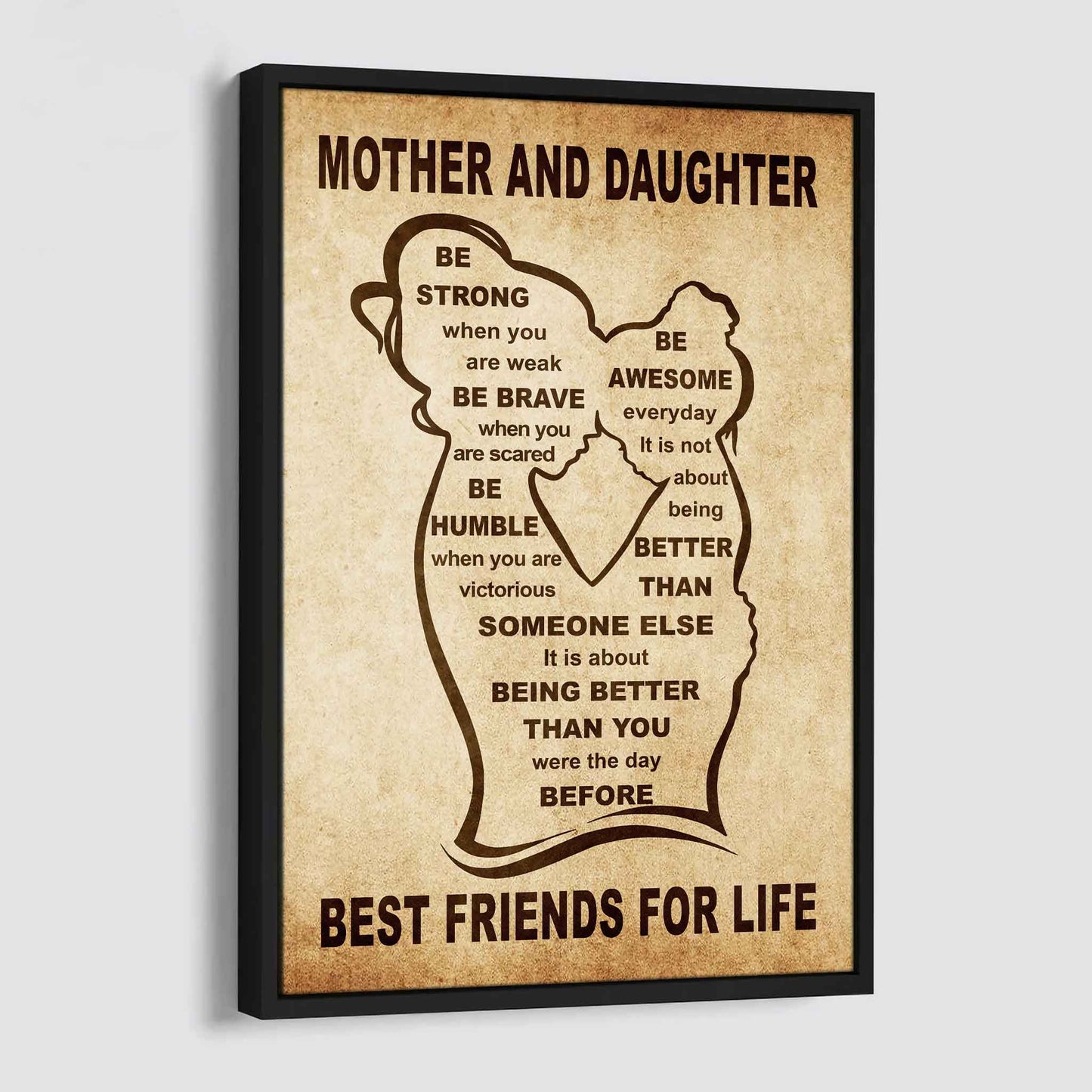 Personalized Family Poster Canvas Mother And Daughter Best Friend For Life Gift From Mom Gift For Your Daughter With Motivational Message