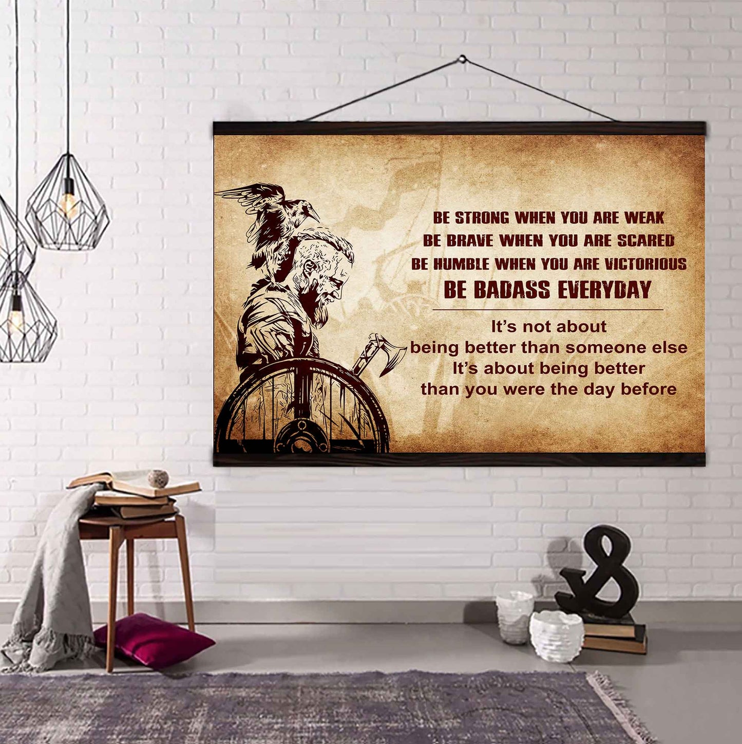 New Version Warrior Poster Canvas Be Strong When You Are Weak Be Badass Everyday-Motivational Quotes