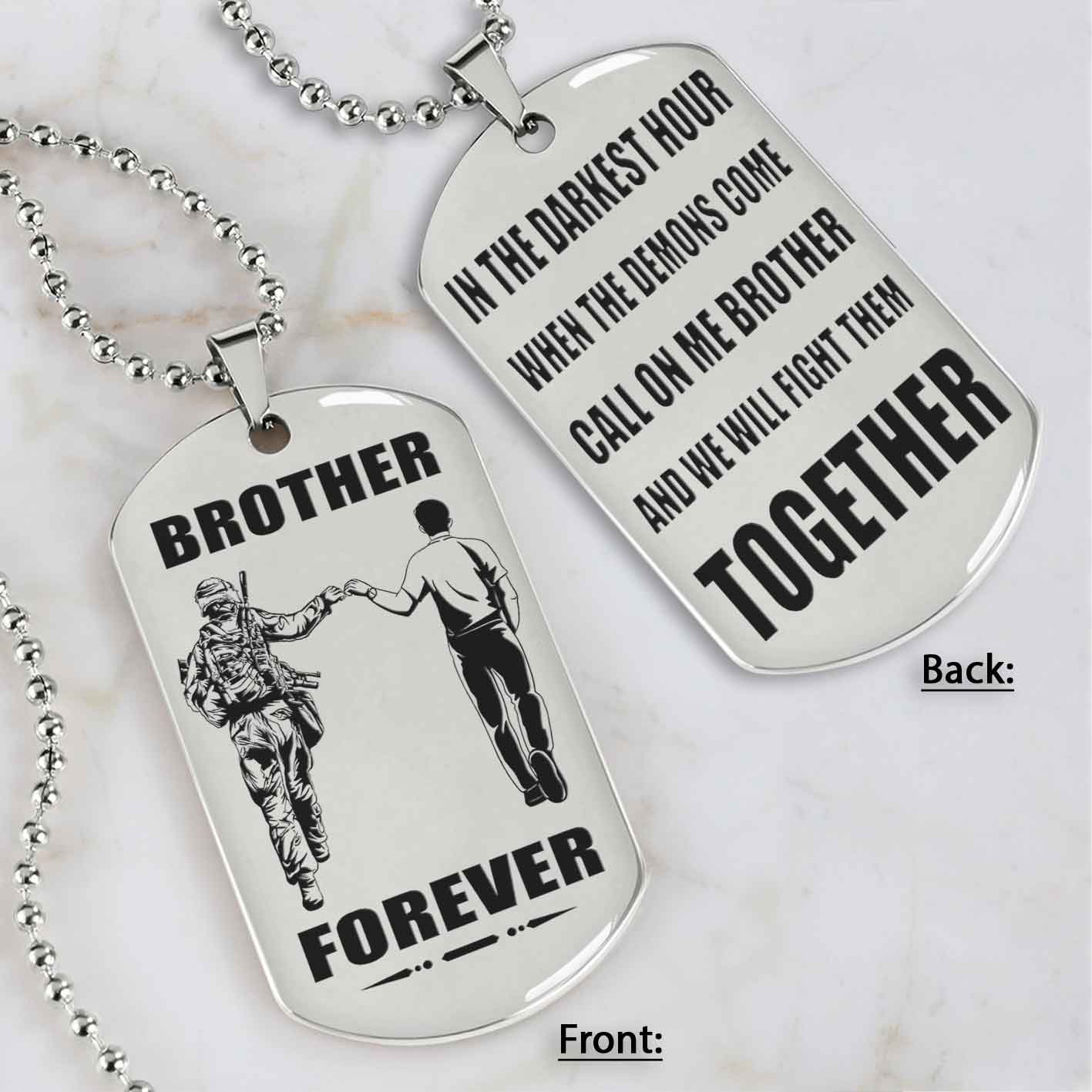 Mix engraved double sided dog tag call on me brother gift for your brother