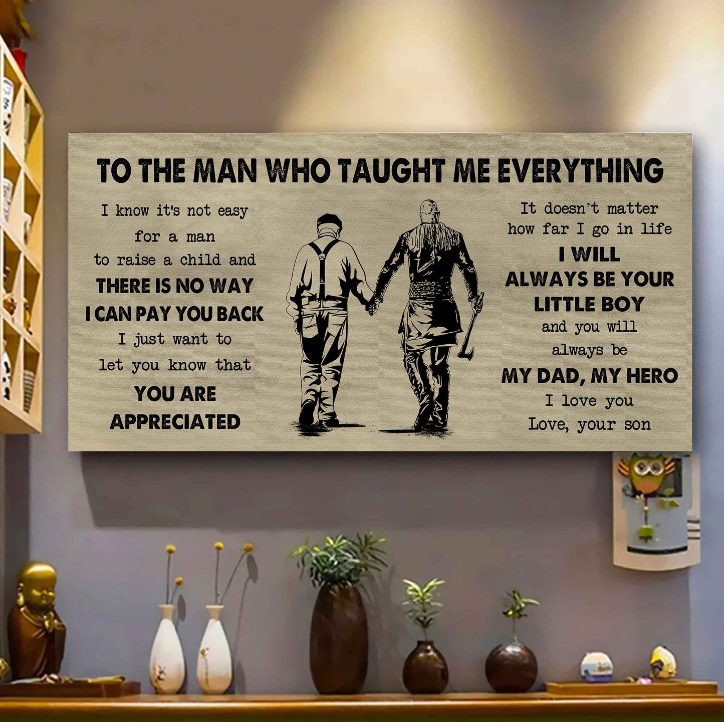 DRB Poster Horizontal Canvas To My DRB Dad I Know It's Not Easy To Raise A Child I Will Always Be Your Little Boy Gift From Son To Dad