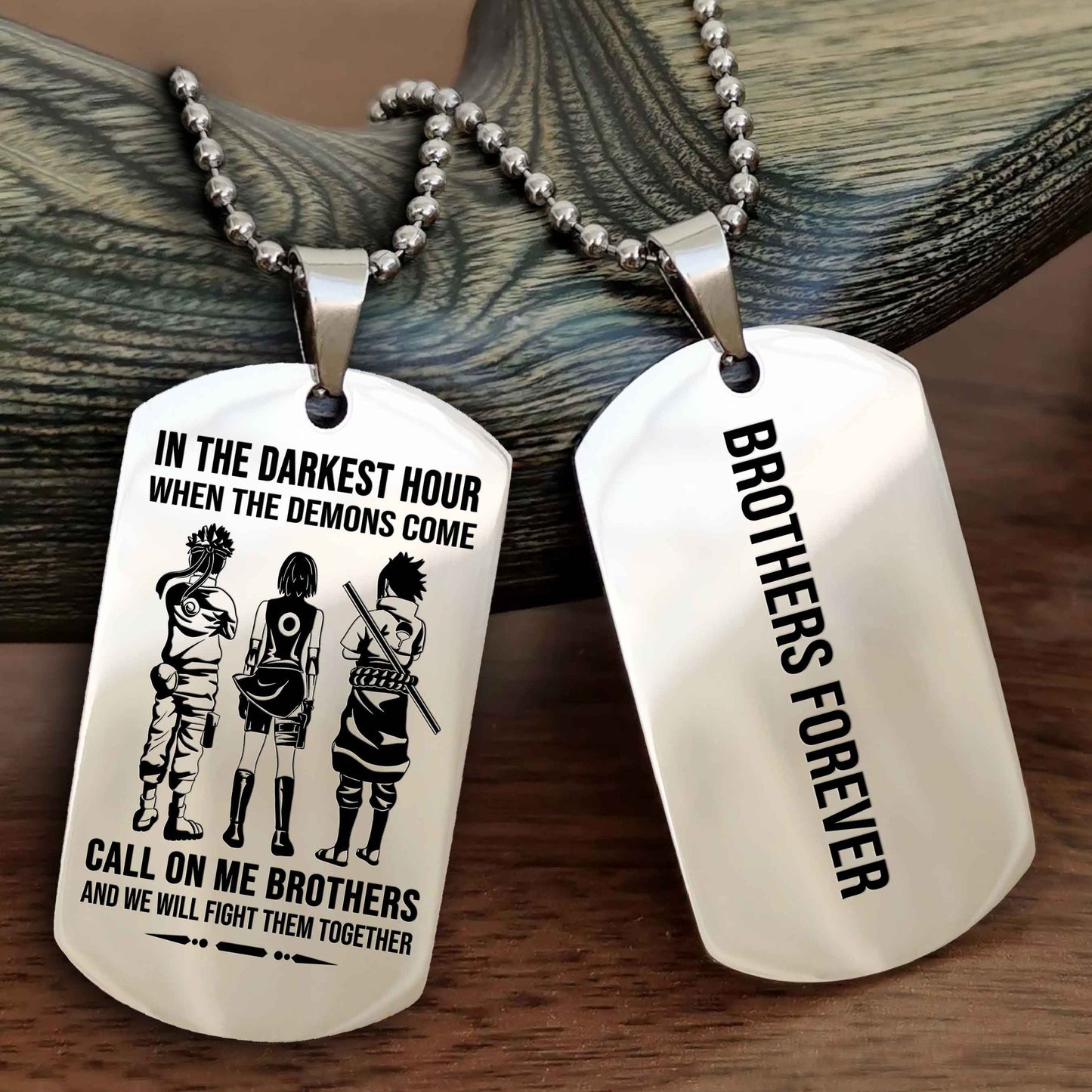 DRB Customizable engraved black dog tag double sided gift from brother, brother forevers NAG