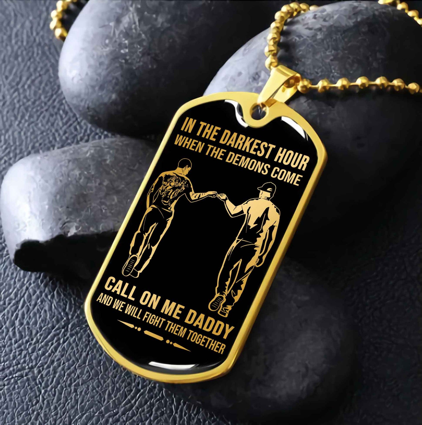 DRB PC Military Chain Silver Plated 18K Gold Plated Call On Me Daddy Gift For Your Dad