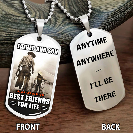 Personalized Double Side Graphic Dog Tag Gift For Your Son With Motivation Message Best Gift From Father To Son