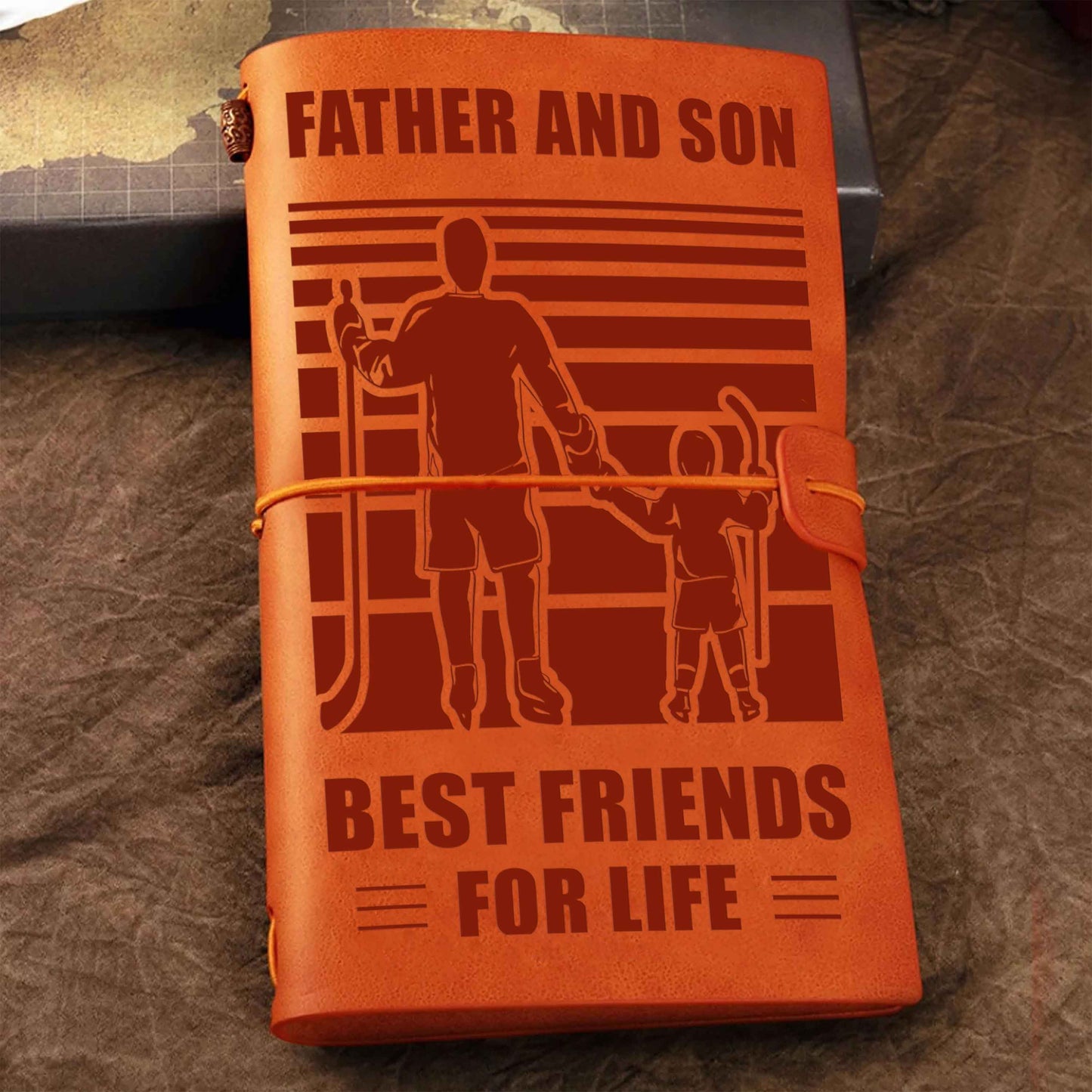 Family Customizable vintage journal notebook, Father And Son Best Friend For Life Vintagegift For Father Day