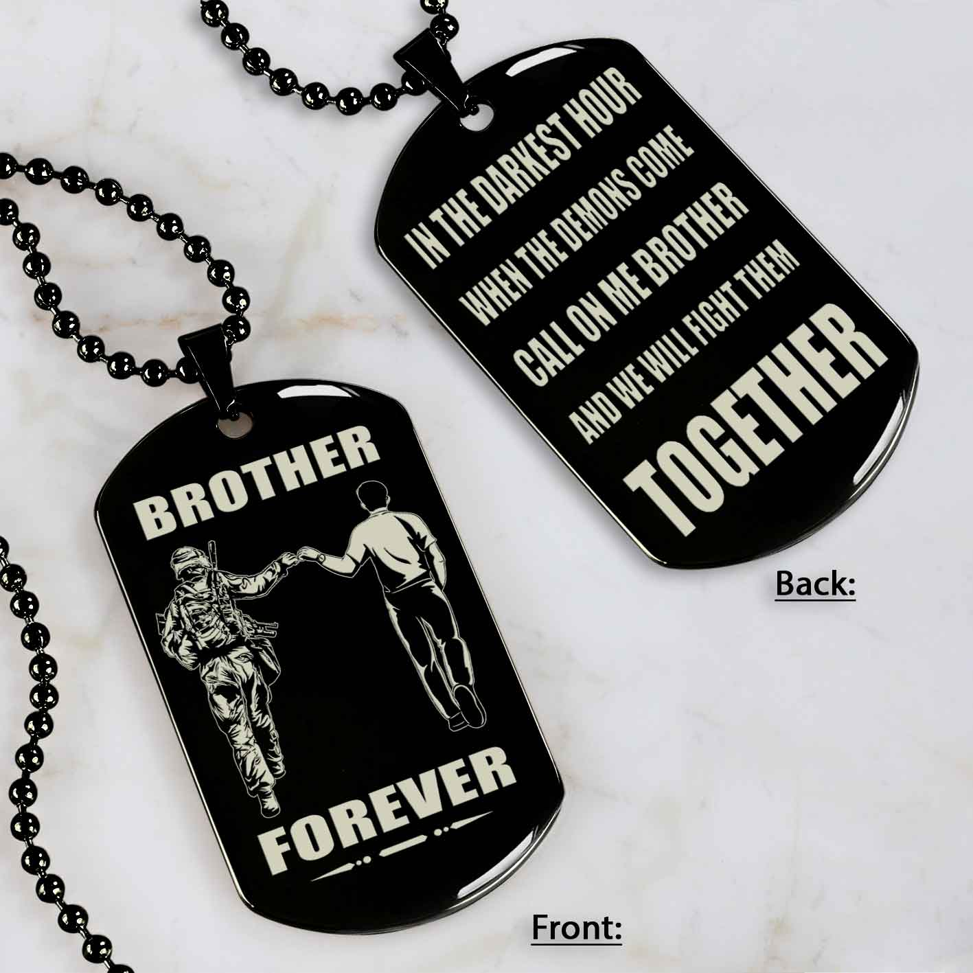Mix engraved double sided dog tag call on me brother gift for your brother