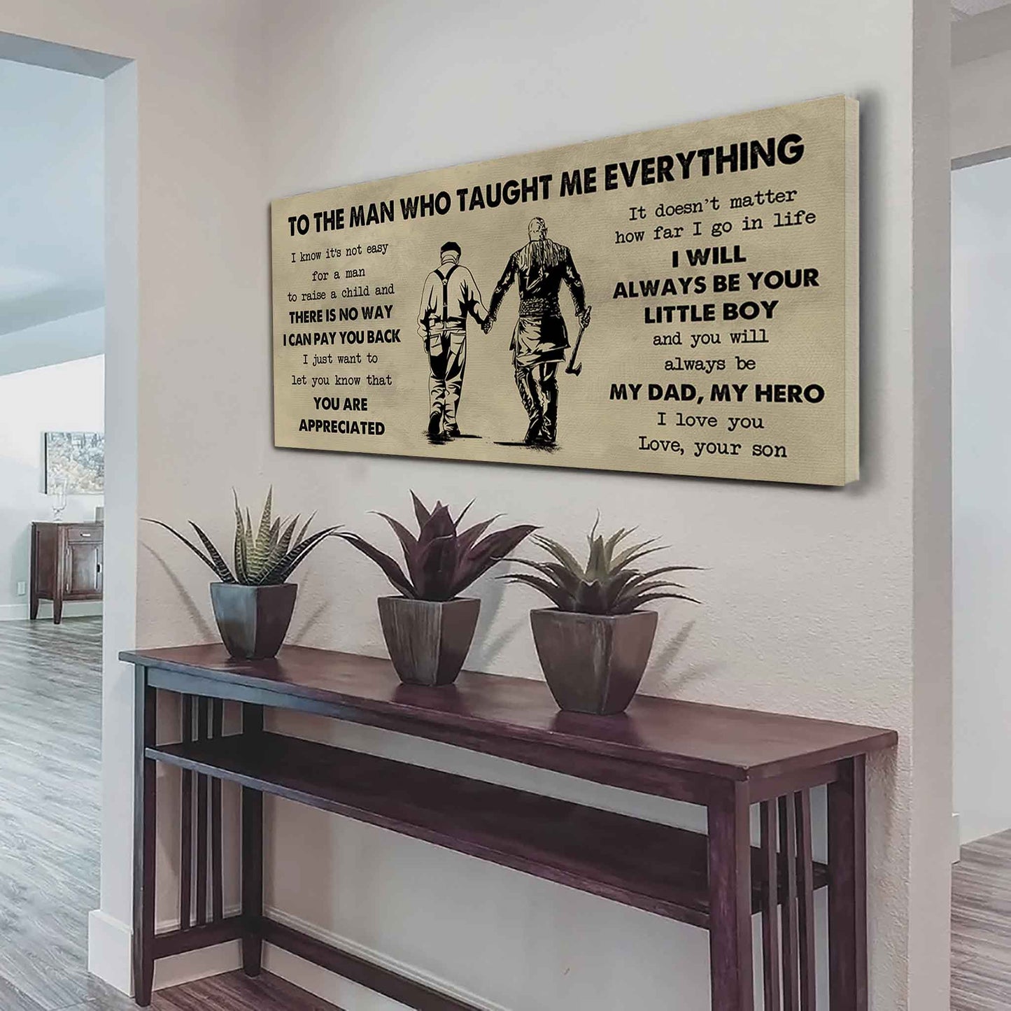 DRB Poster Horizontal Canvas To My DRB Dad I Know It's Not Easy To Raise A Child I Will Always Be Your Little Boy Gift From Son To Dad