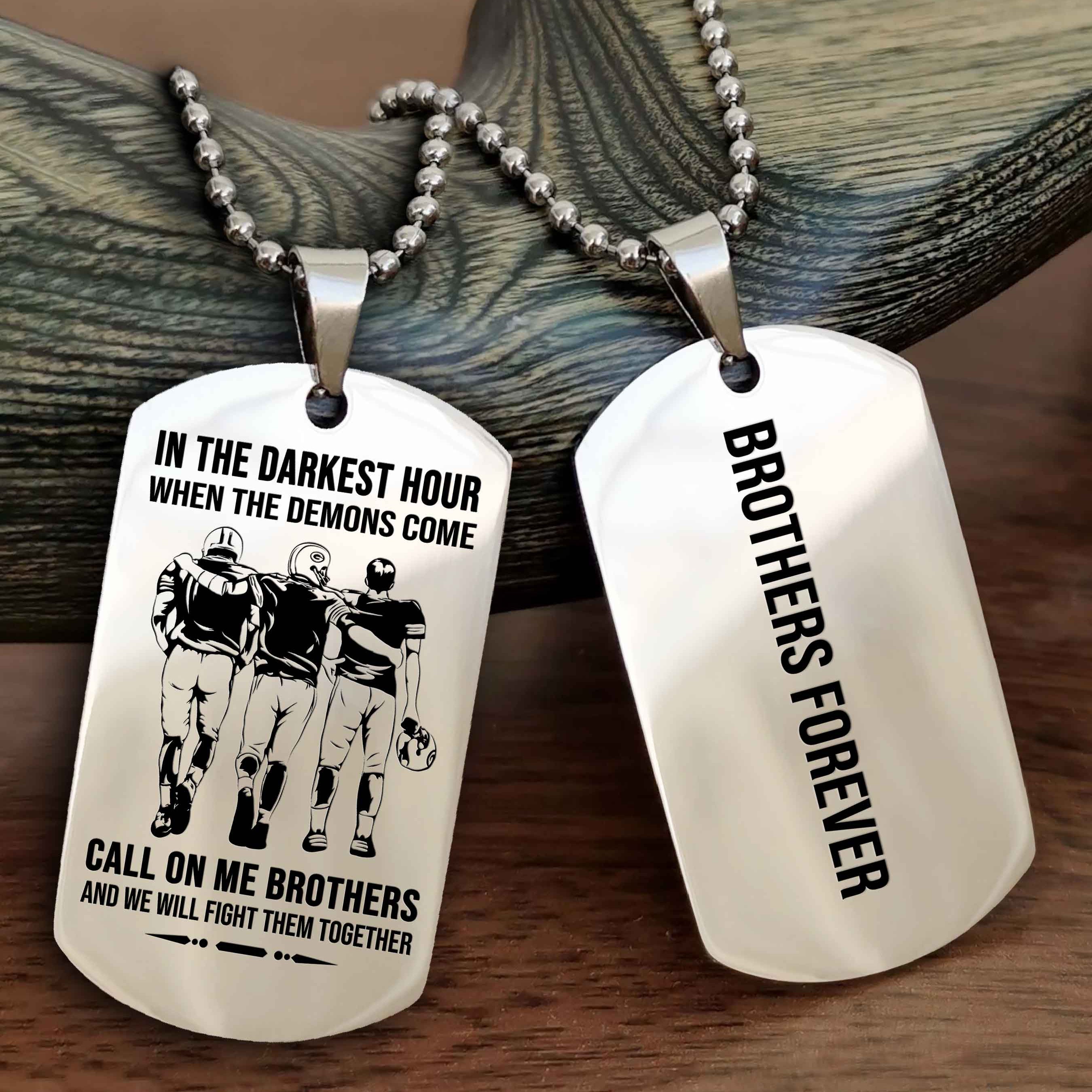 DRB Customizable engraved black dog tag double sided gift from brother, brother forevers NAG