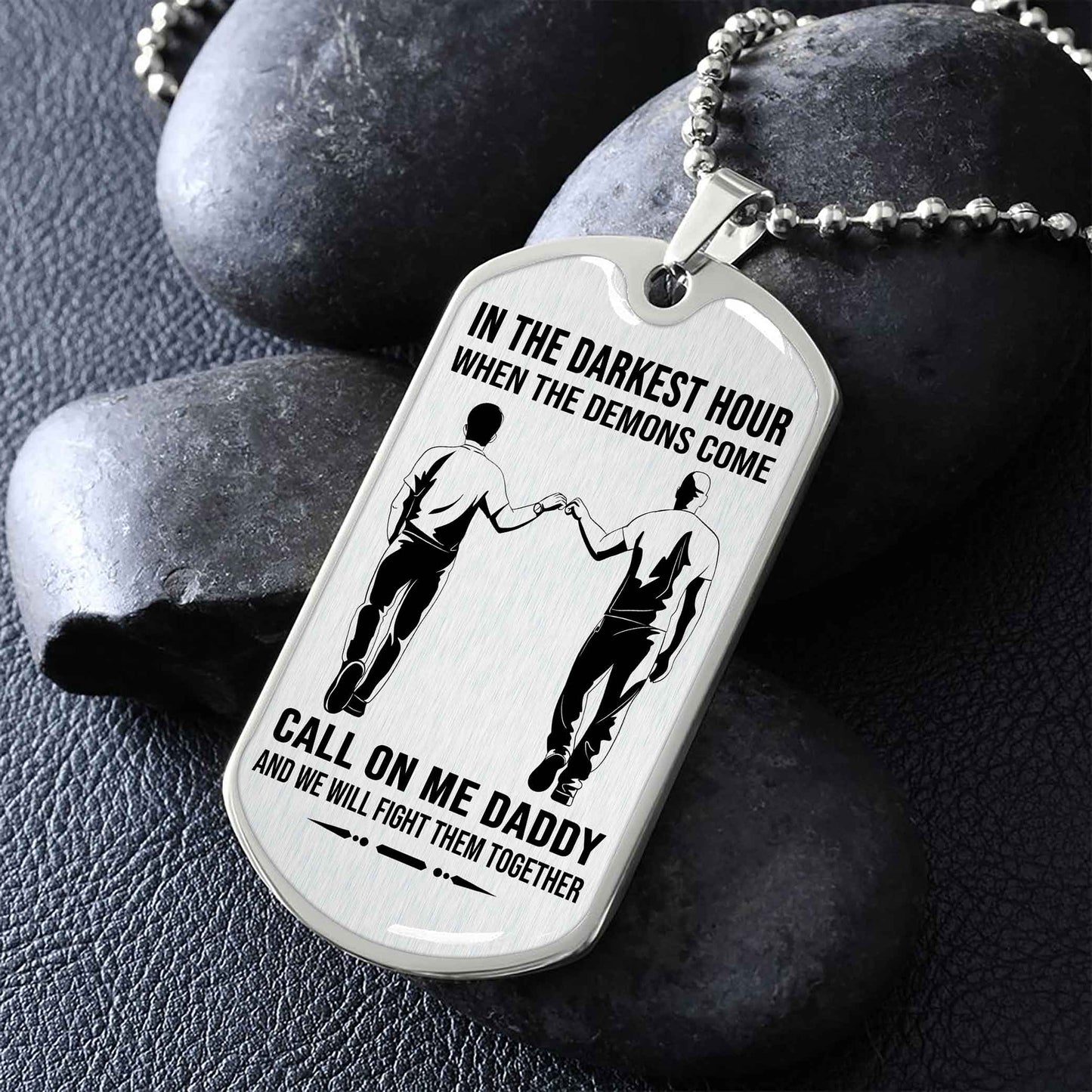 DRB PC Military Chain Silver Plated 18K Gold Plated Call On Me Daddy Gift For Your Dad