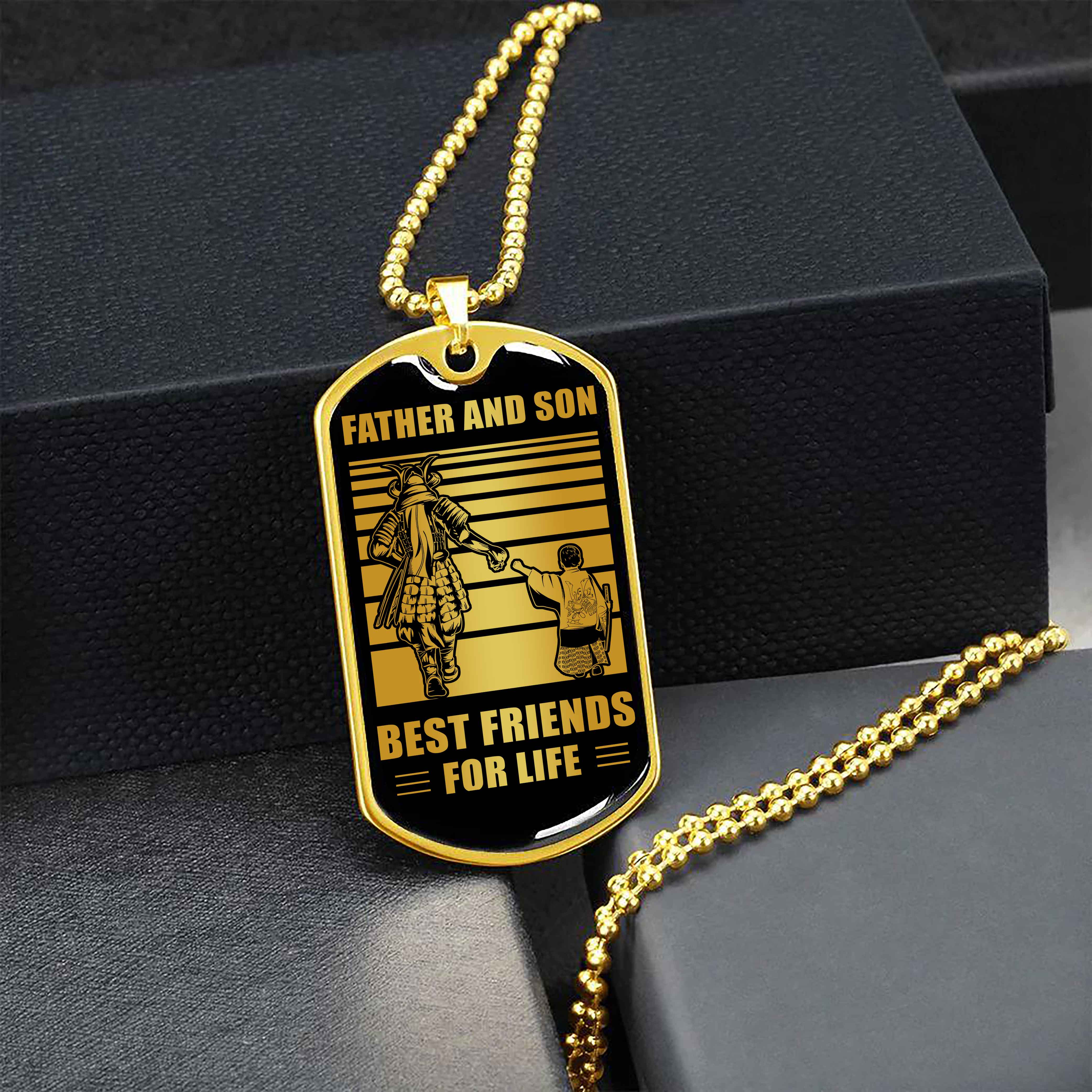 Family Military Chain Silver Plated 18K Gold Plated Father And Son Best Friend For Life Gift For Your Son