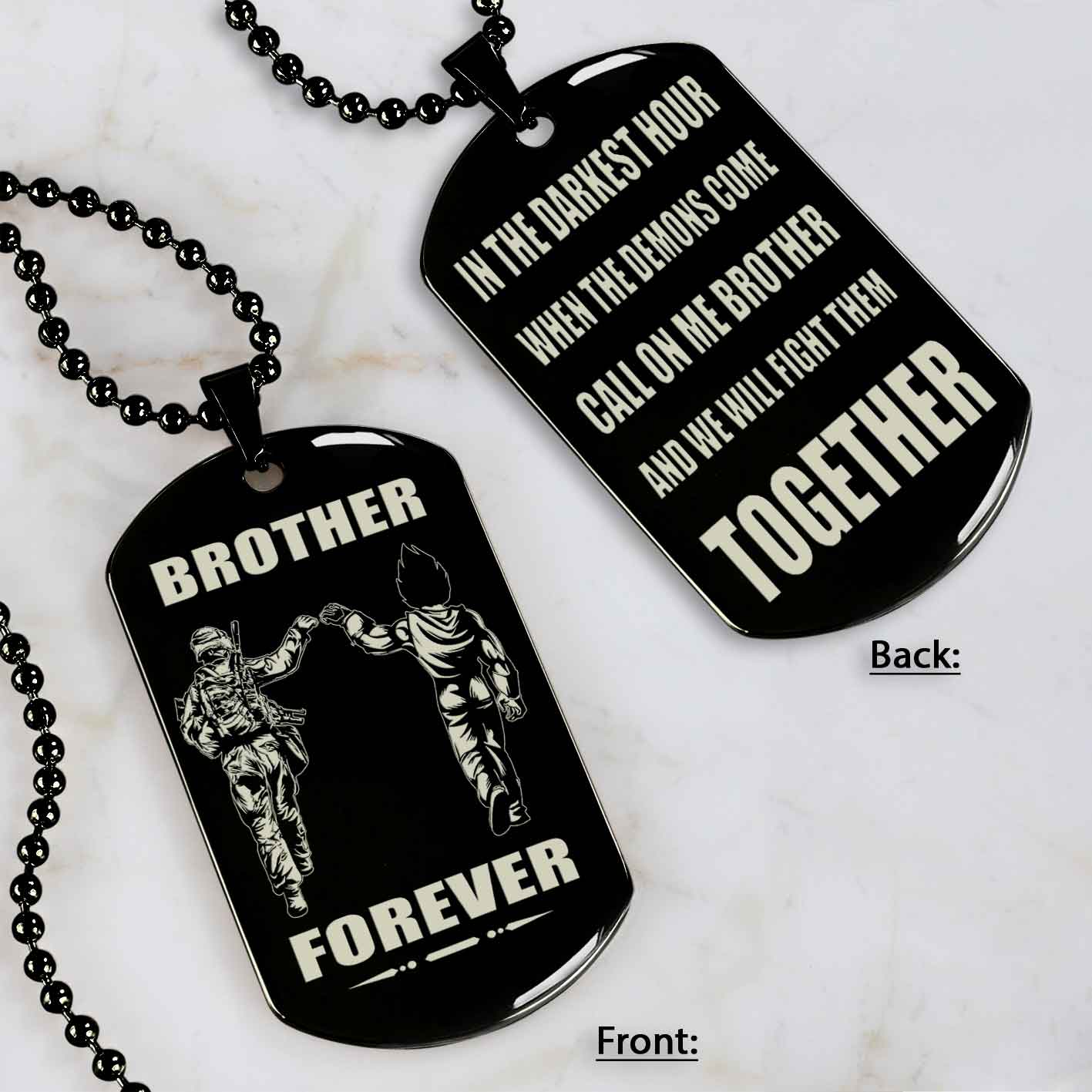Mix engraved double sided dog tag call on me brother gift for your brother