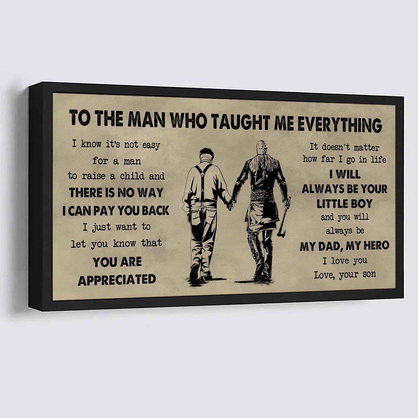 DRB Poster Horizontal Canvas To My DRB Dad I Know It's Not Easy To Raise A Child I Will Always Be Your Little Boy Gift From Son To Dad