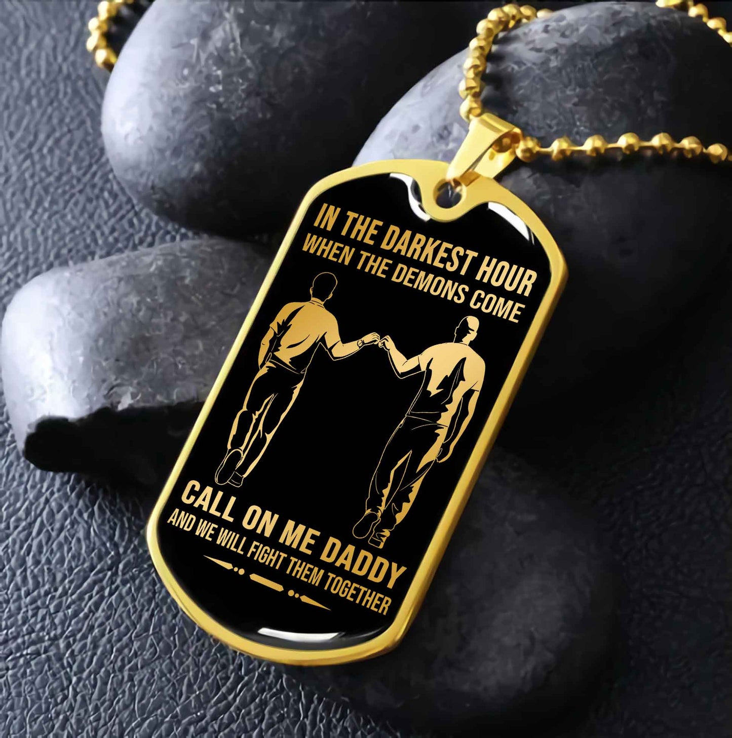 DRB PC Military Chain Silver Plated 18K Gold Plated Call On Me Daddy Gift For Your Dad