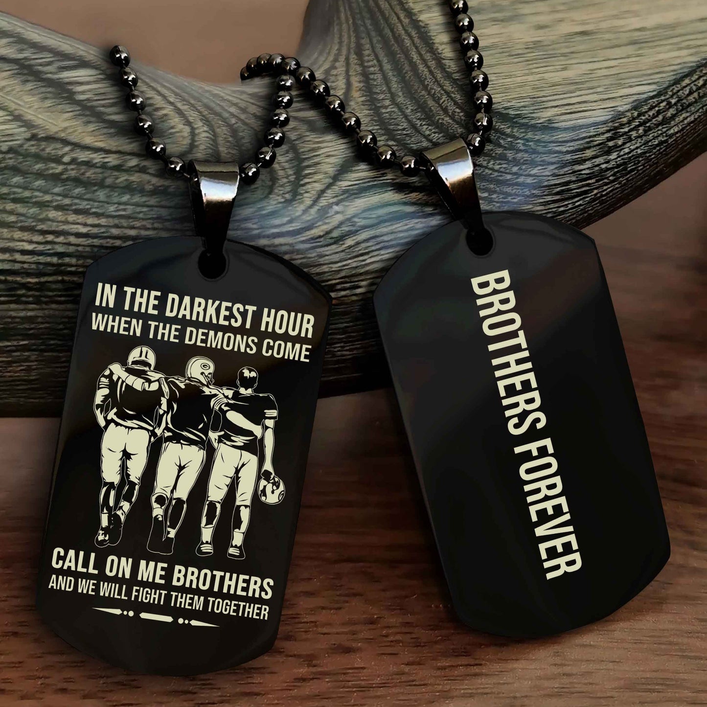 DRB Customizable engraved black dog tag double sided gift from brother, brother forevers NAG