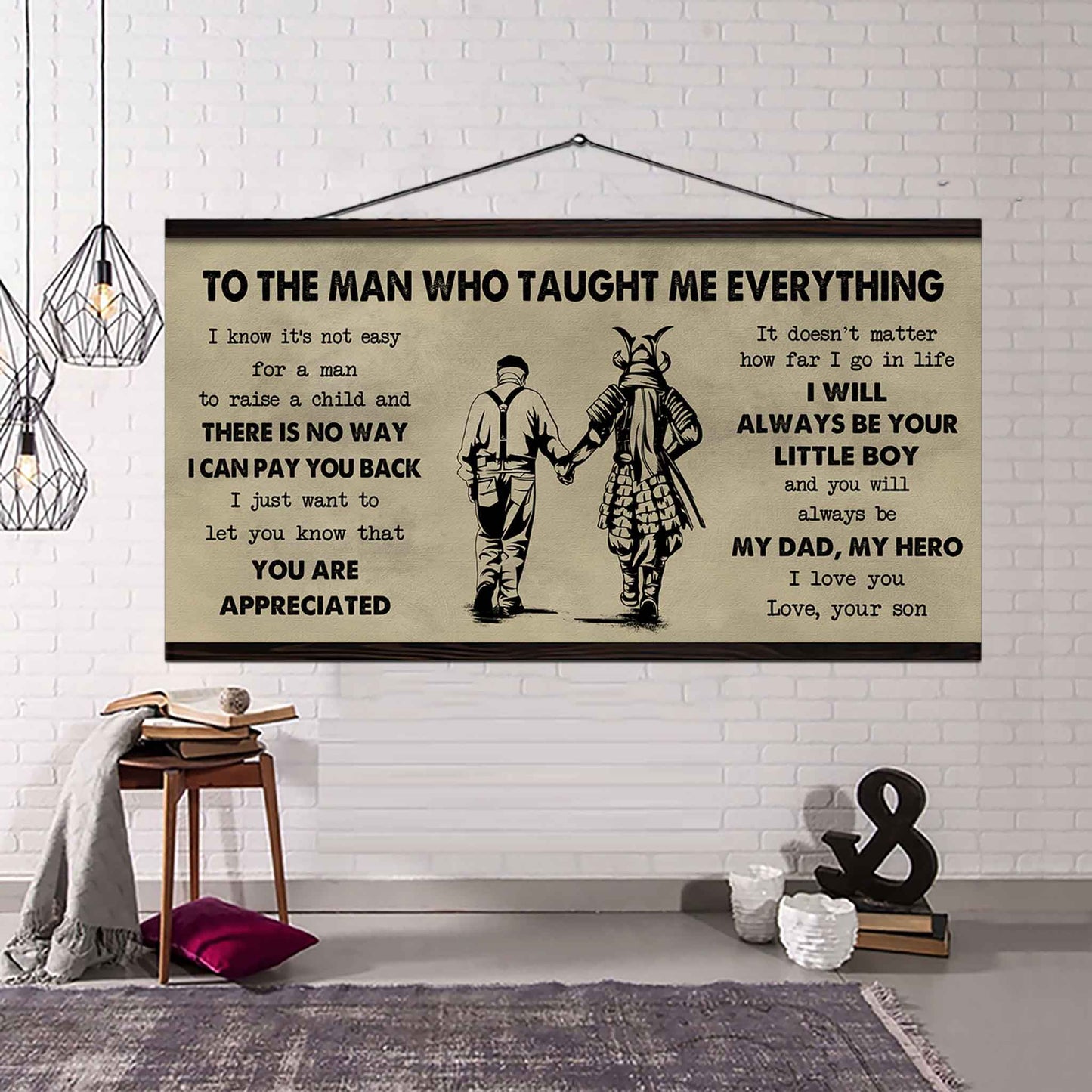 DRB Poster Horizontal Canvas To My DRB Dad I Know It's Not Easy To Raise A Child I Will Always Be Your Little Boy Gift From Son To Dad