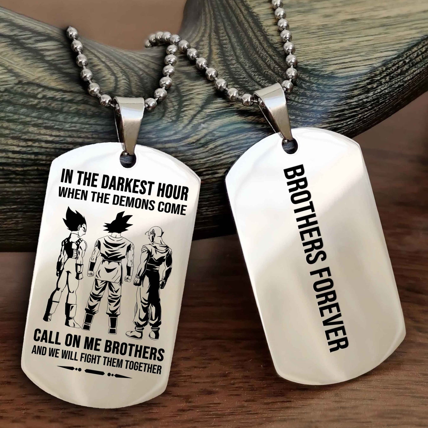 DRB Customizable engraved black dog tag double sided gift from brother, brother forevers NAG