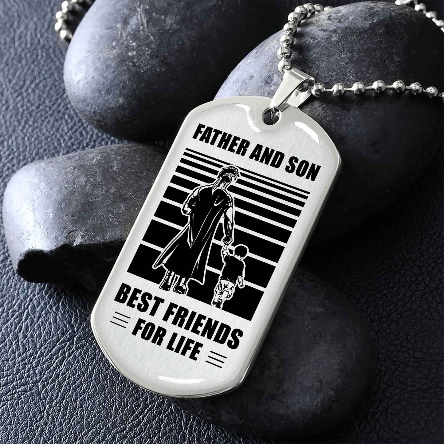 Samurai Military Chain Silver Plated 18K Gold Plated Father And Son Best Friend For Life Gift For Your Son
