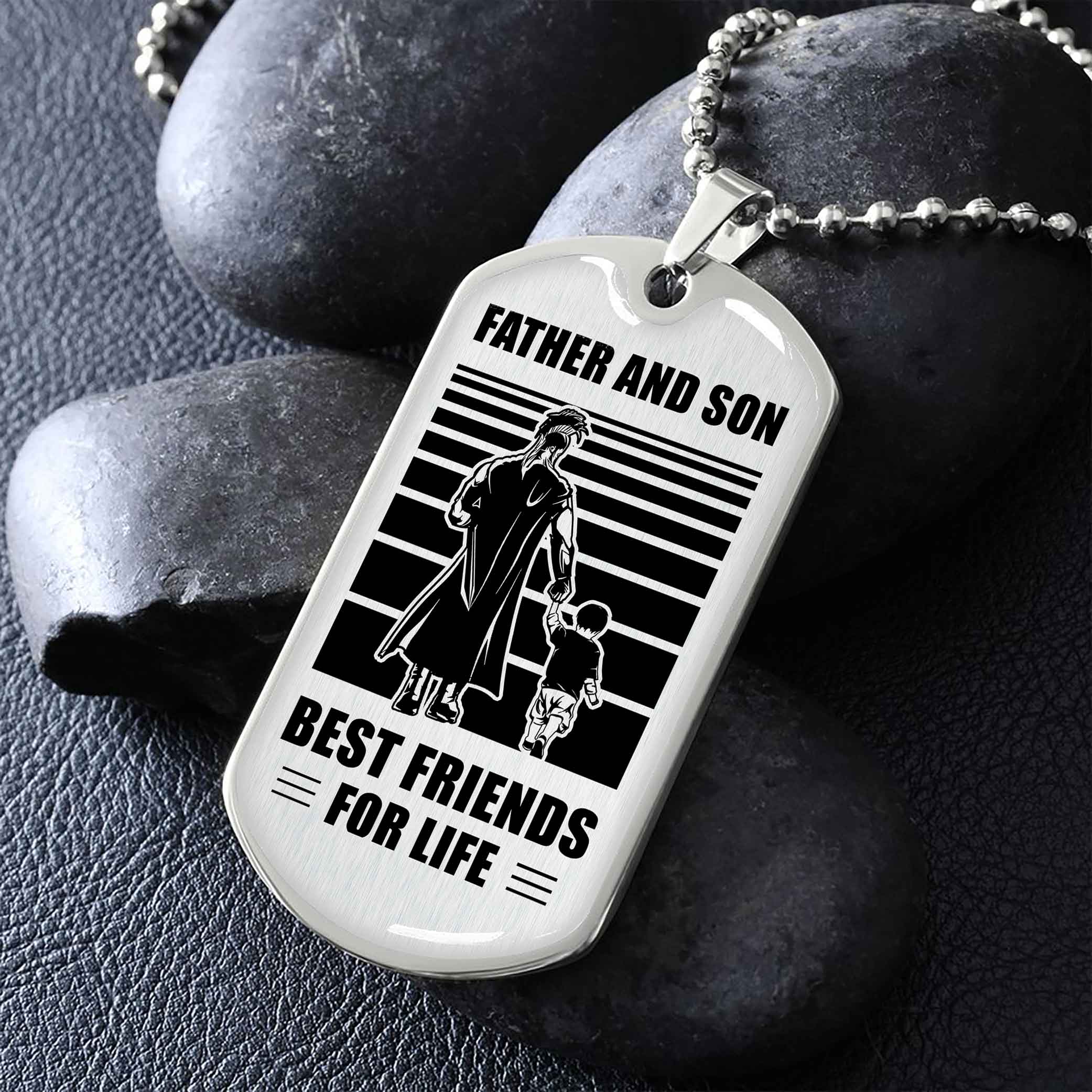 Family Military Chain Silver Plated 18K Gold Plated Father And Son Best Friend For Life Gift For Your Son