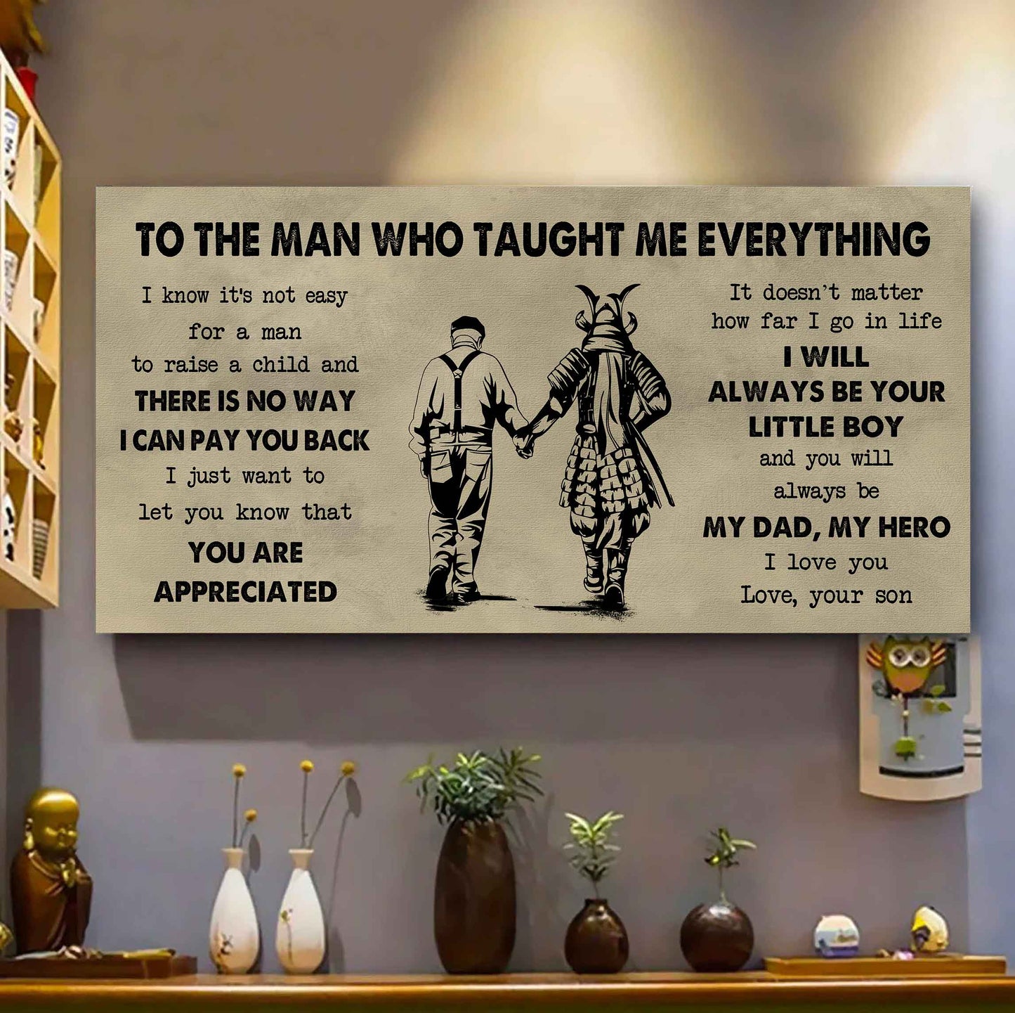 DRB Poster Horizontal Canvas To My DRB Dad I Know It's Not Easy To Raise A Child I Will Always Be Your Little Boy Gift From Son To Dad