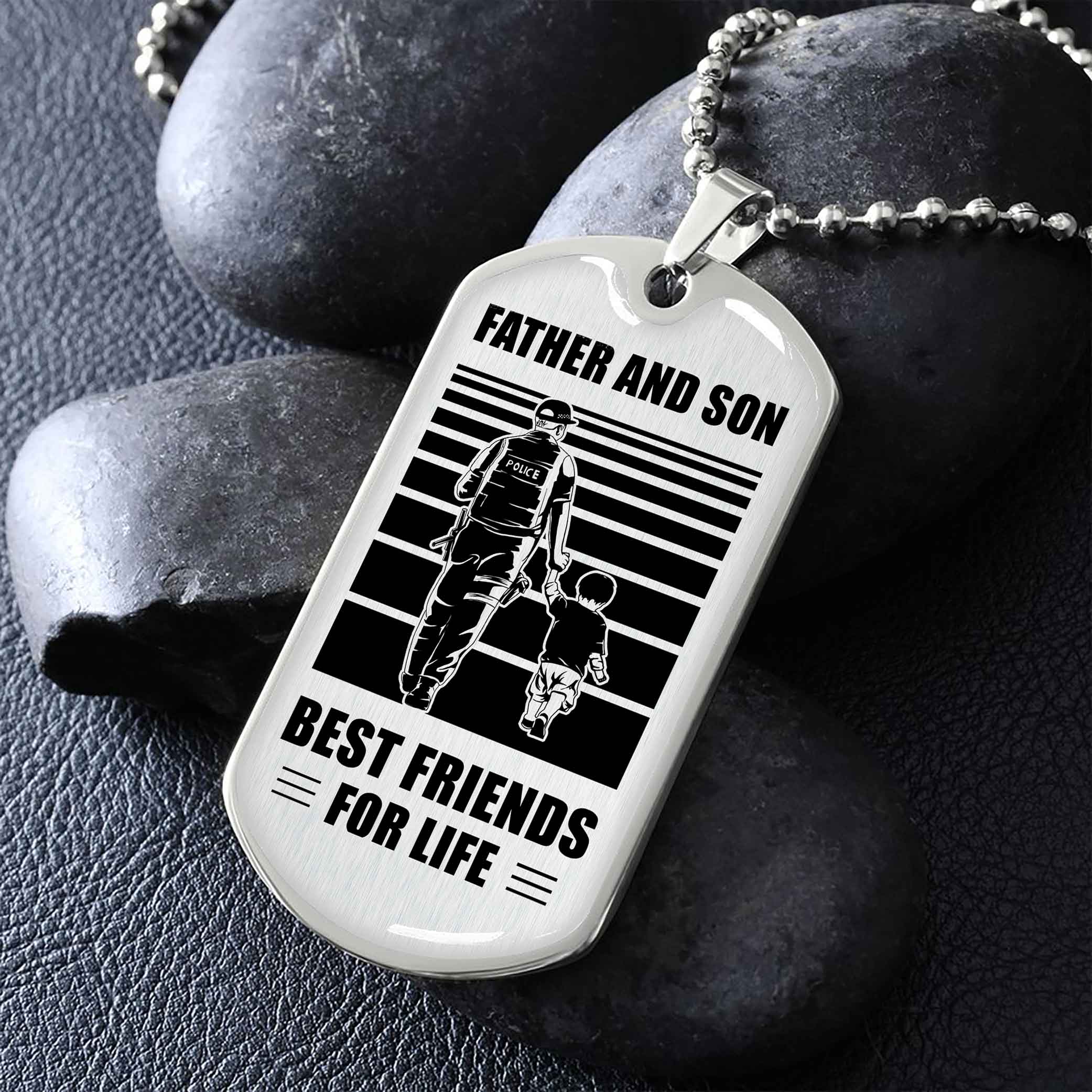 Family Military Chain Silver Plated 18K Gold Plated Father And Son Best Friend For Life Gift For Your Son