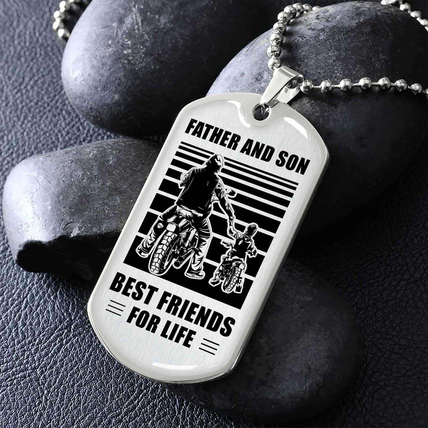 VGT_TRL Military Chain Silver Plated 18K Gold Plated Father And Son Best Friend For Life Gift For Your Son