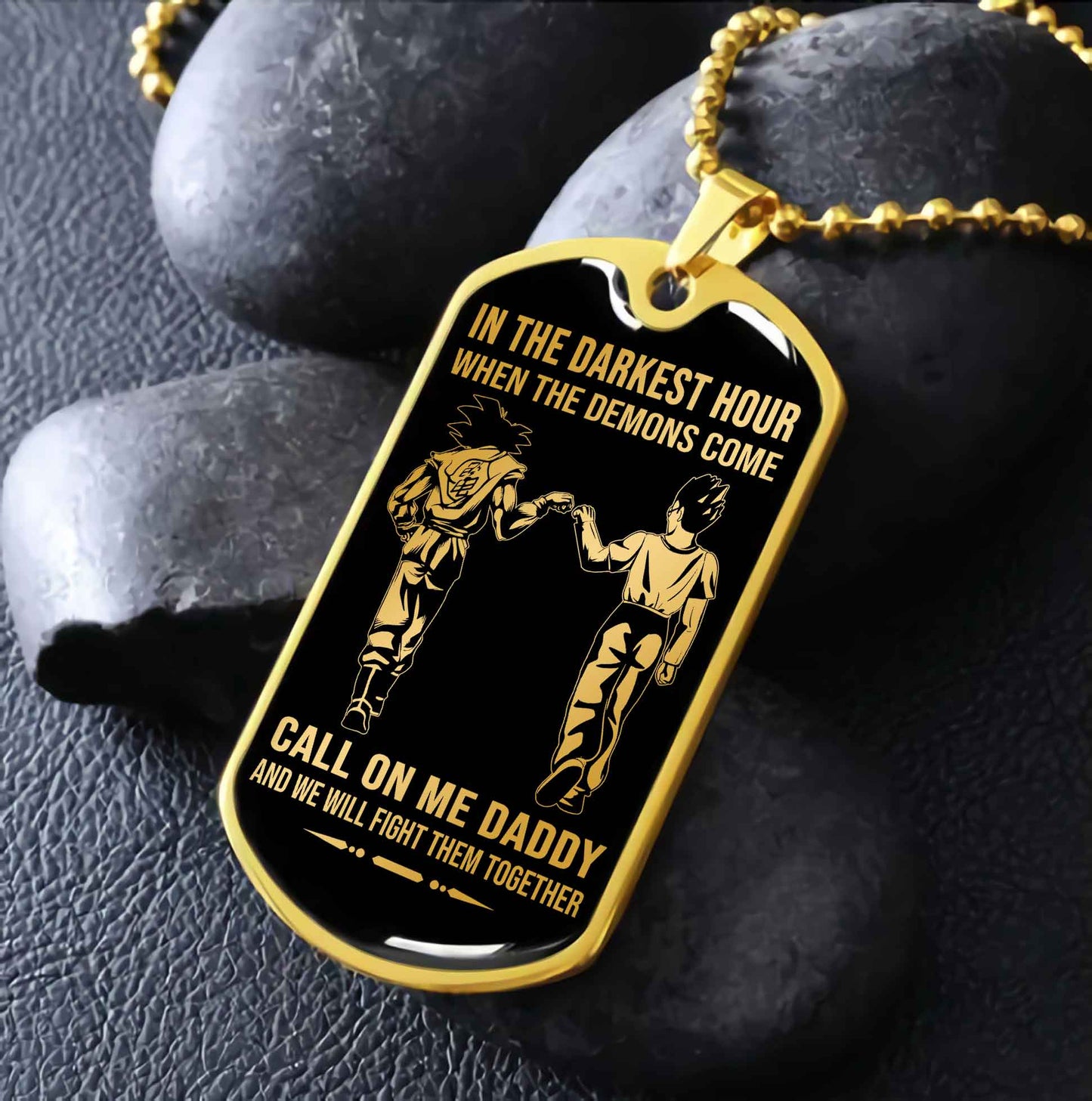 DRB PC Military Chain Silver Plated 18K Gold Plated Call On Me Daddy Gift For Your Dad