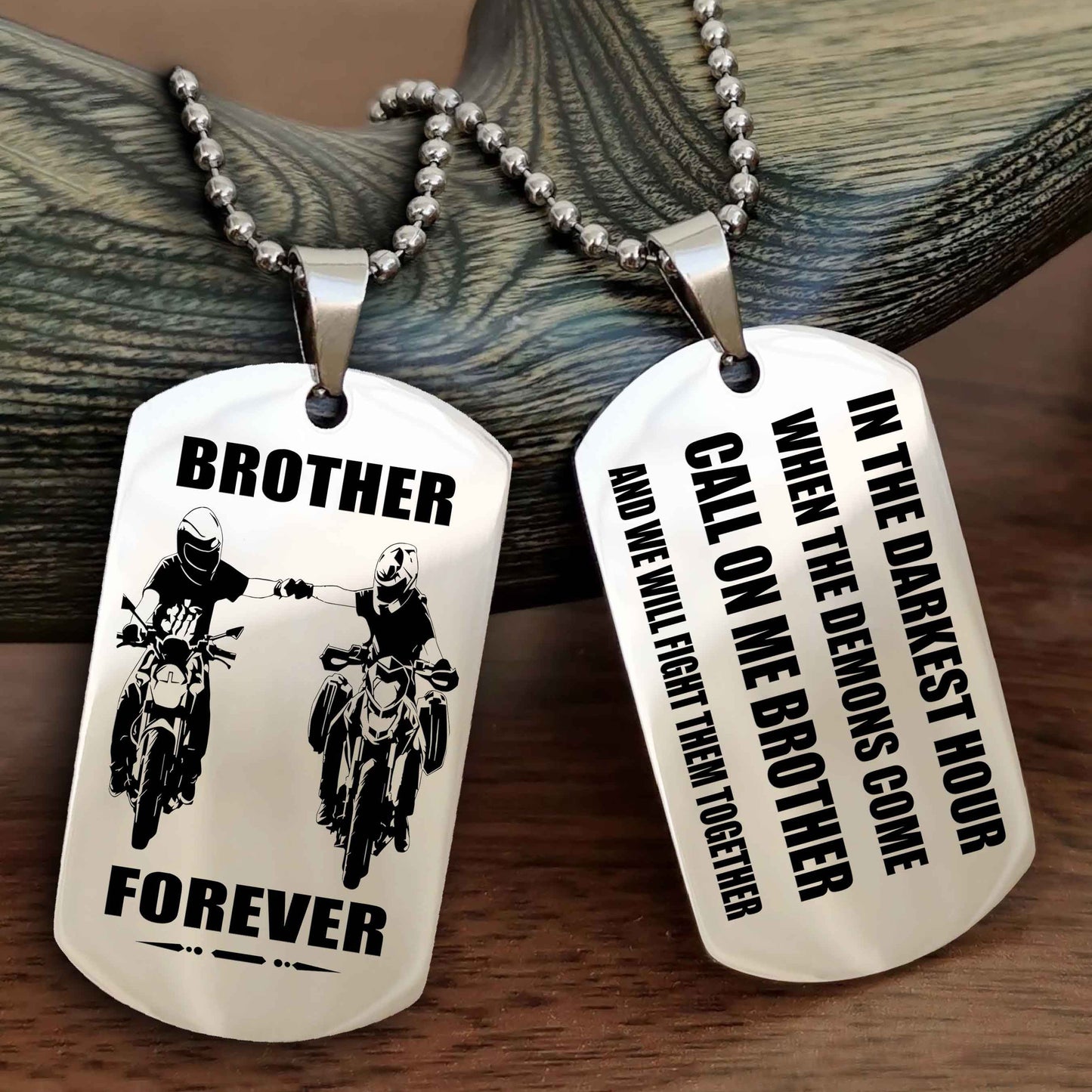 Viking Engraved Double Sided Dog Tag Call On Me Brother NAG Brothers Forever We Will Fight Them Together
