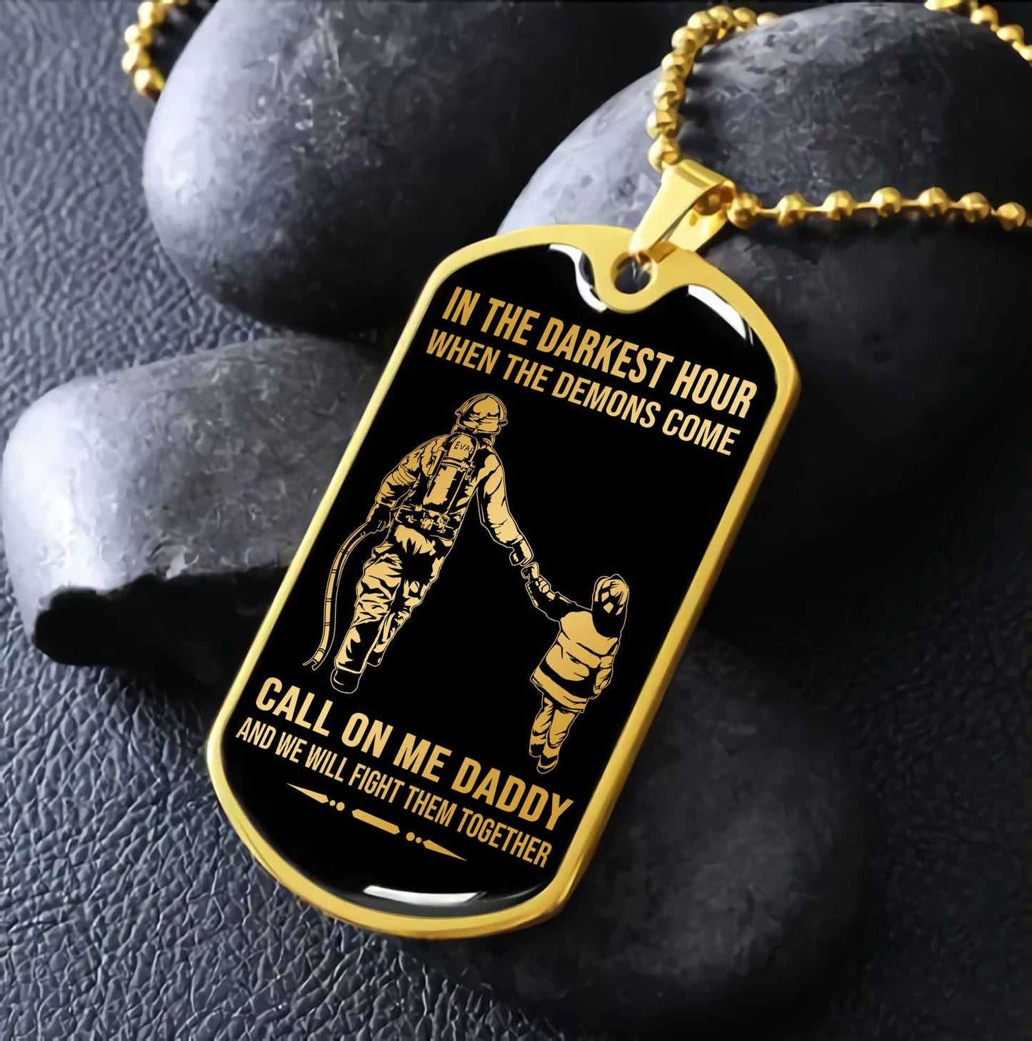 DRB PC Military Chain Silver Plated 18K Gold Plated Call On Me Daddy Gift For Your Dad