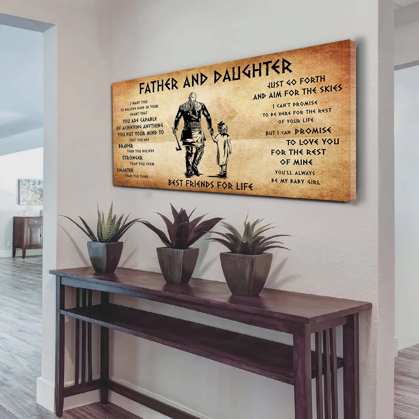 Vikings Father And Daughter Best Friends For Life - That You Are Braver Than You Believe Poster Canvas Gift For Daughter From Father