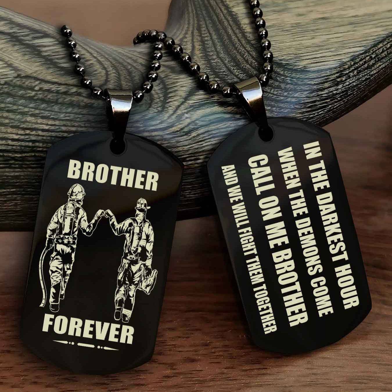 Viking Engraved Double Sided Dog Tag Call On Me Brother NAG Brothers Forever We Will Fight Them Together