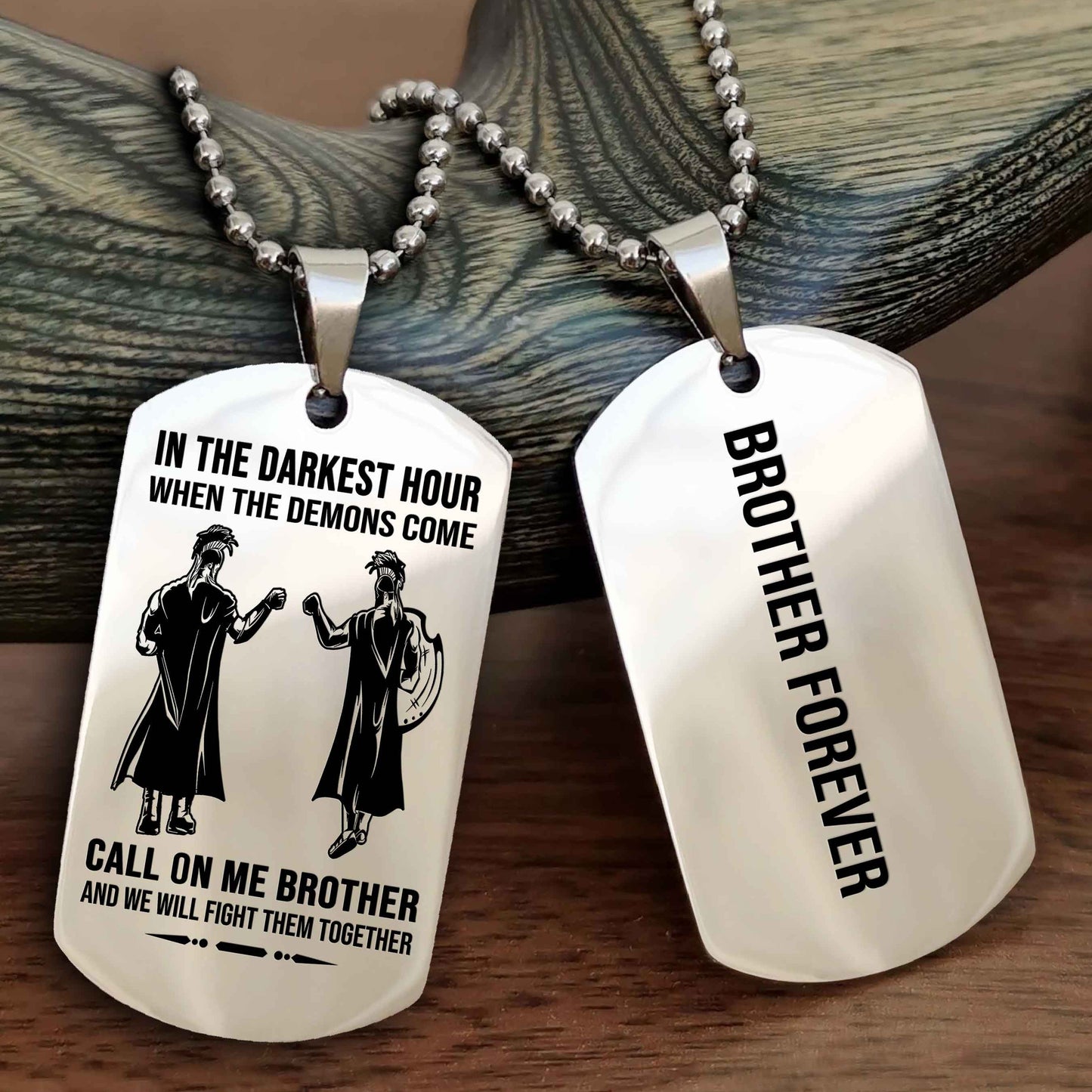 DRB Customizable engraved black dog tag double sided gift from brother, brother forevers NAG