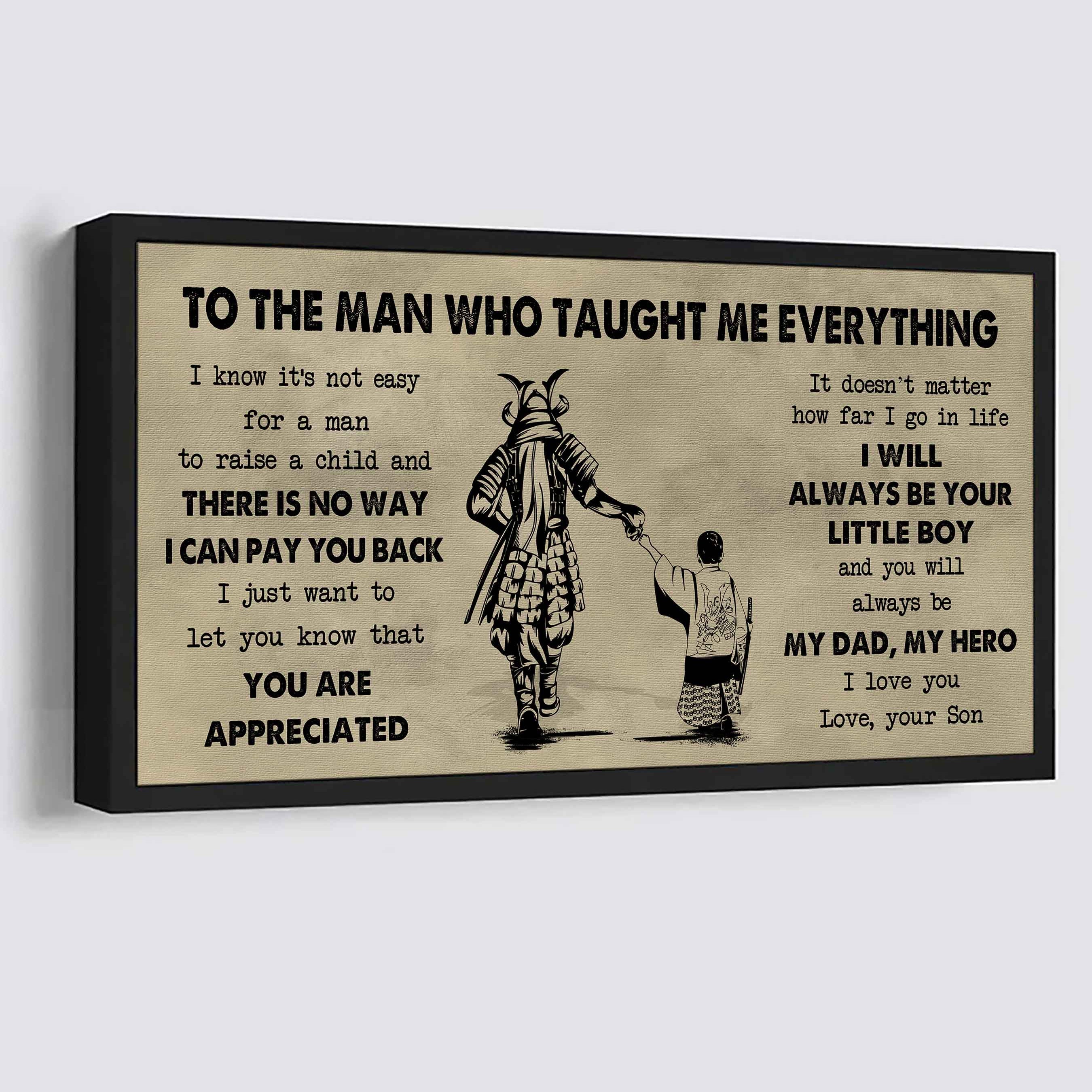Sport-Family To The Man Who Taught Me Everything - You Will Always Be My Hero Poster Canvas Gift For Father - Photo Upload